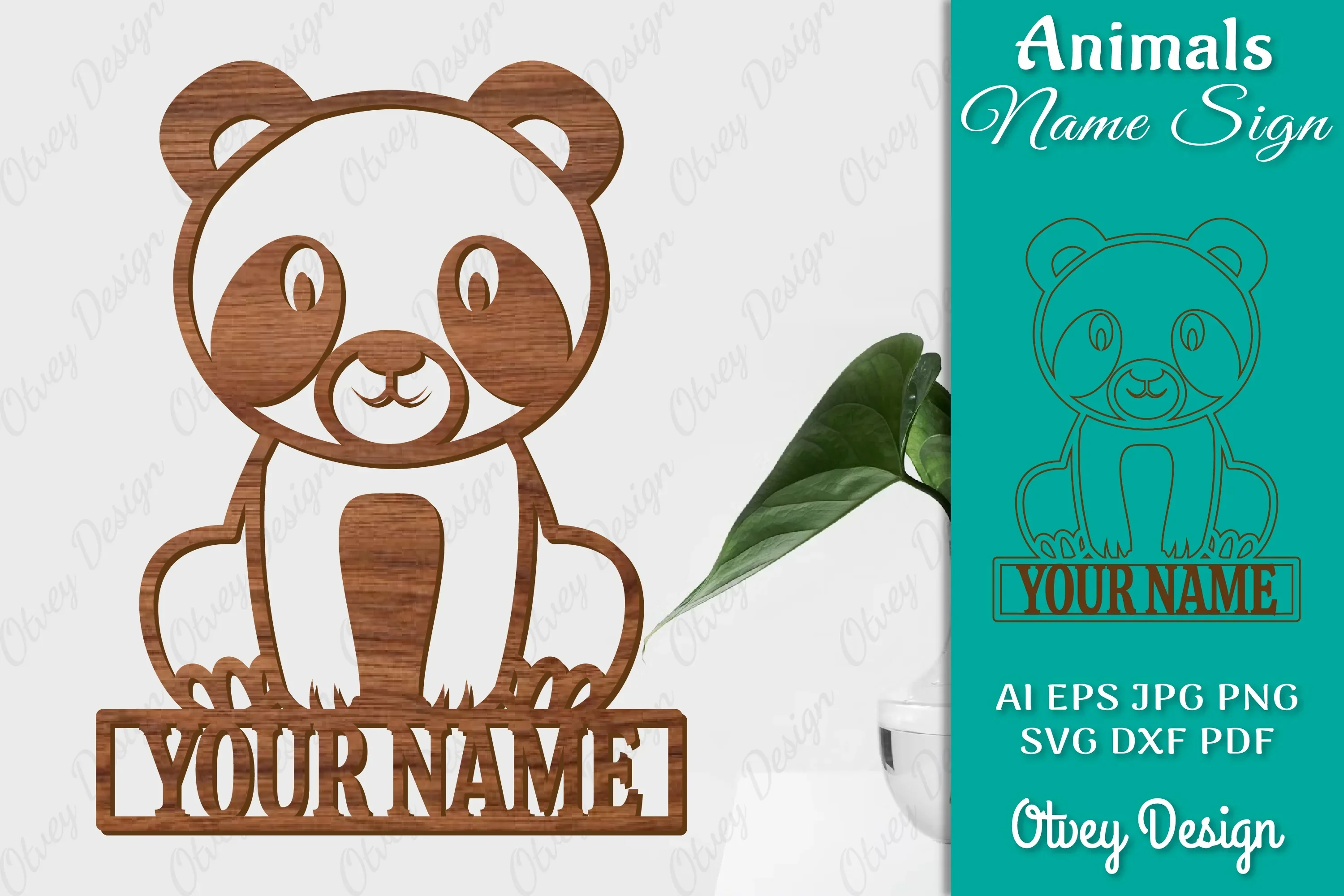 Animal Name Sign SVG Laser Cut Template Door Wall Hanger SVG Bundle