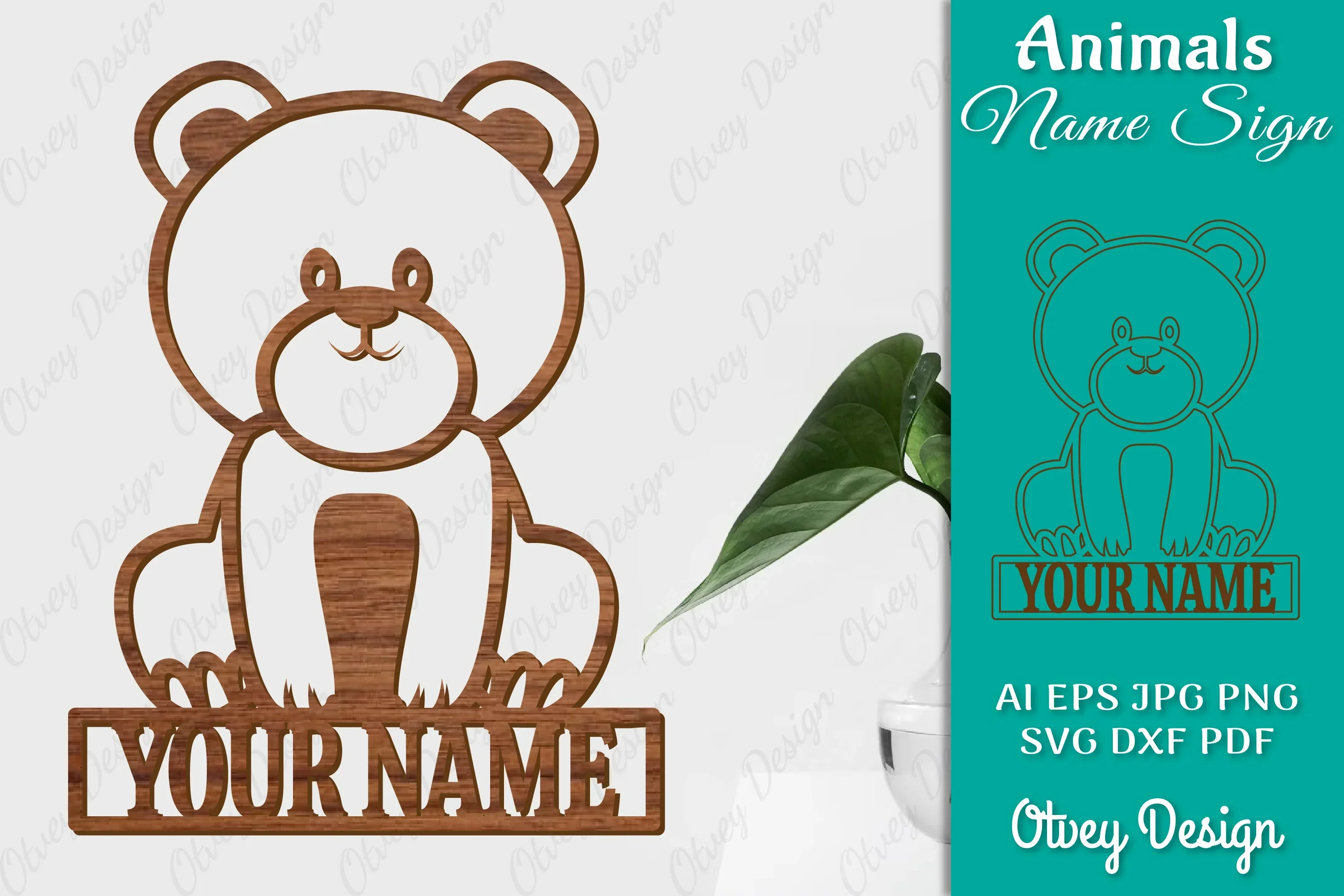 Animal Name Sign SVG Laser Cut Template Door Wall Hanger SVG Bundle
