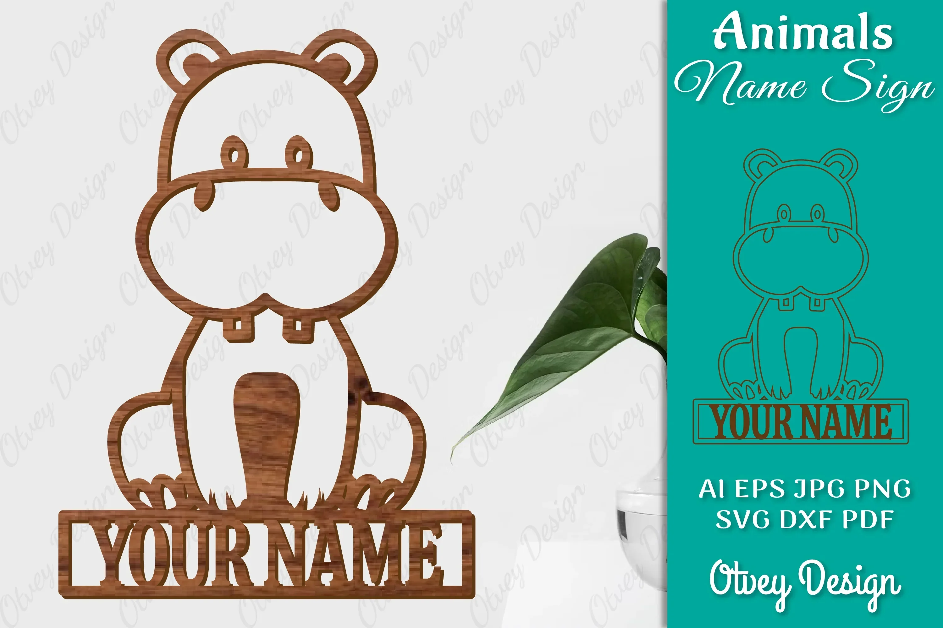Animal Name Sign SVG Laser Cut Template Door Wall Hanger SVG Bundle