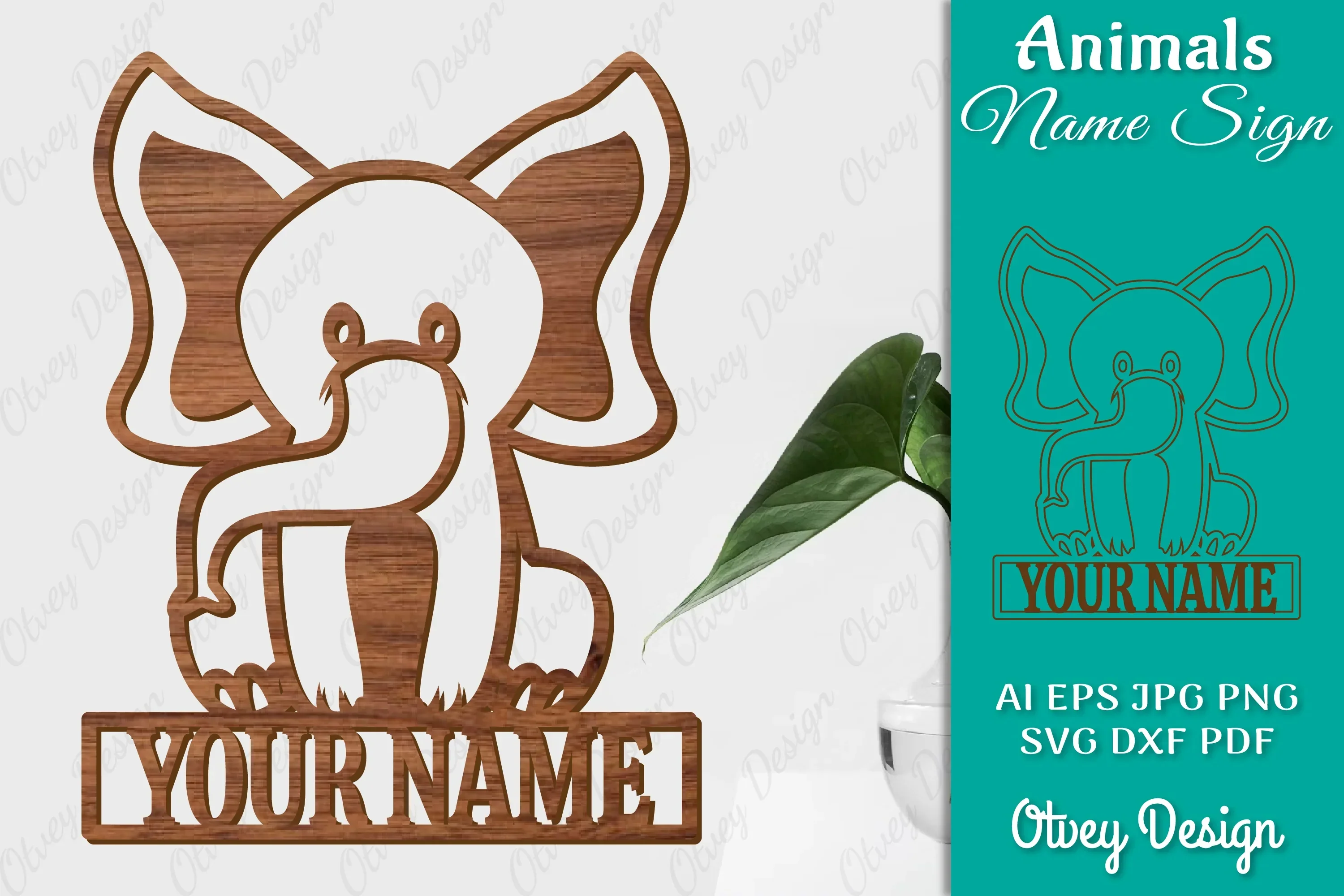 Animal Name Sign SVG Laser Cut Template Door Wall Hanger SVG Bundle