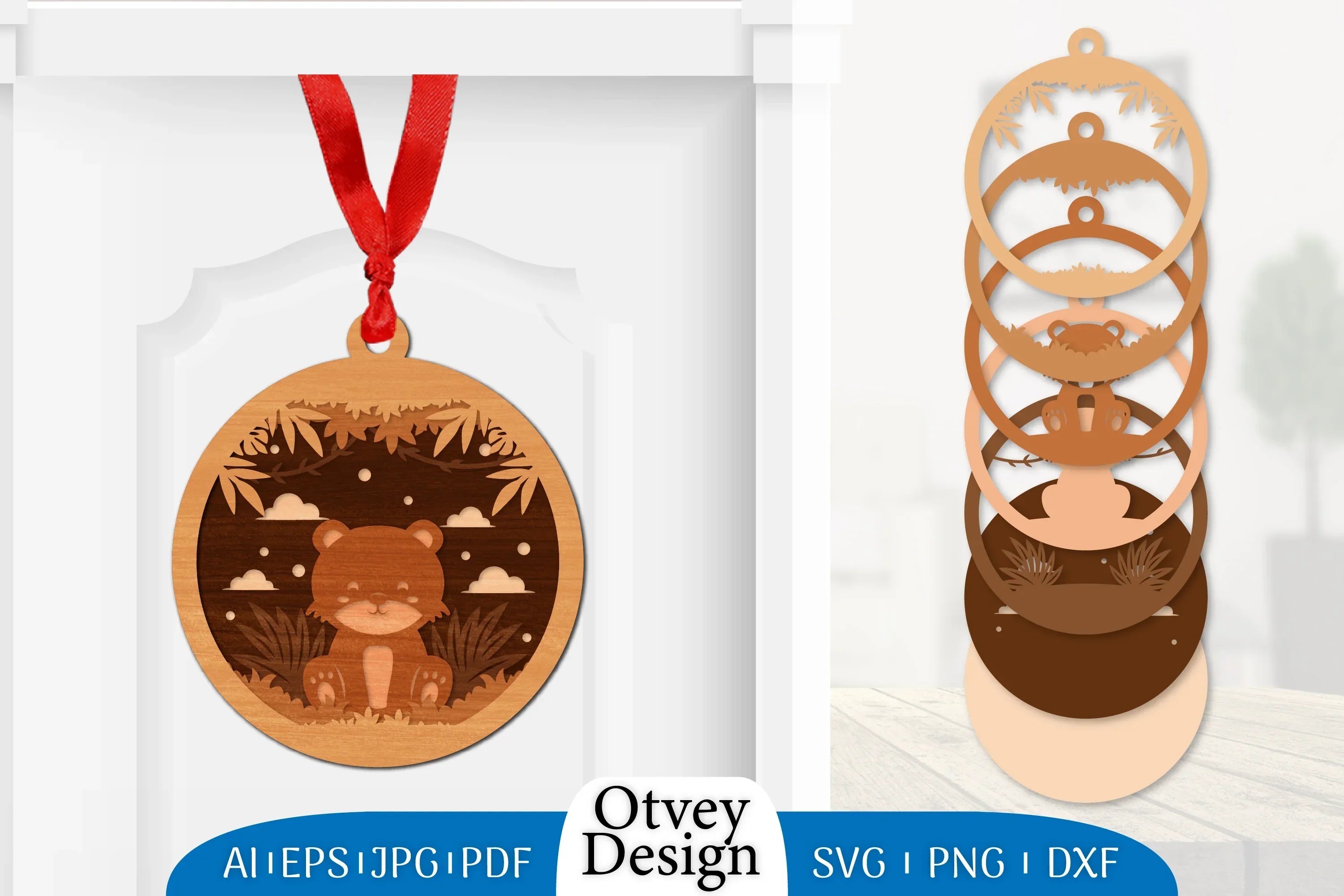 Animals 3D Ornament Layered Lasercut SVG Bundle