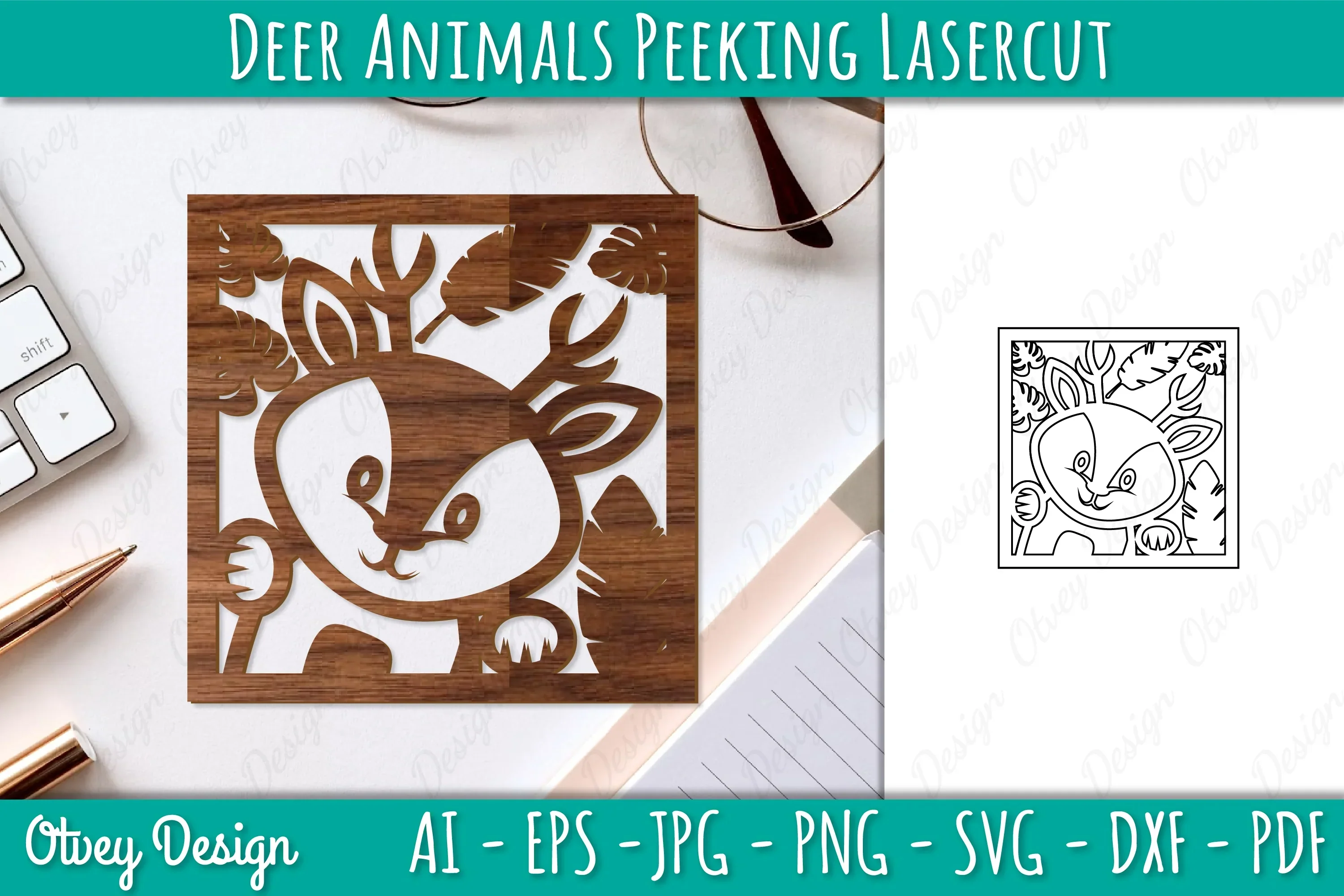 Animals Peeking Lasercut SVG Bundle