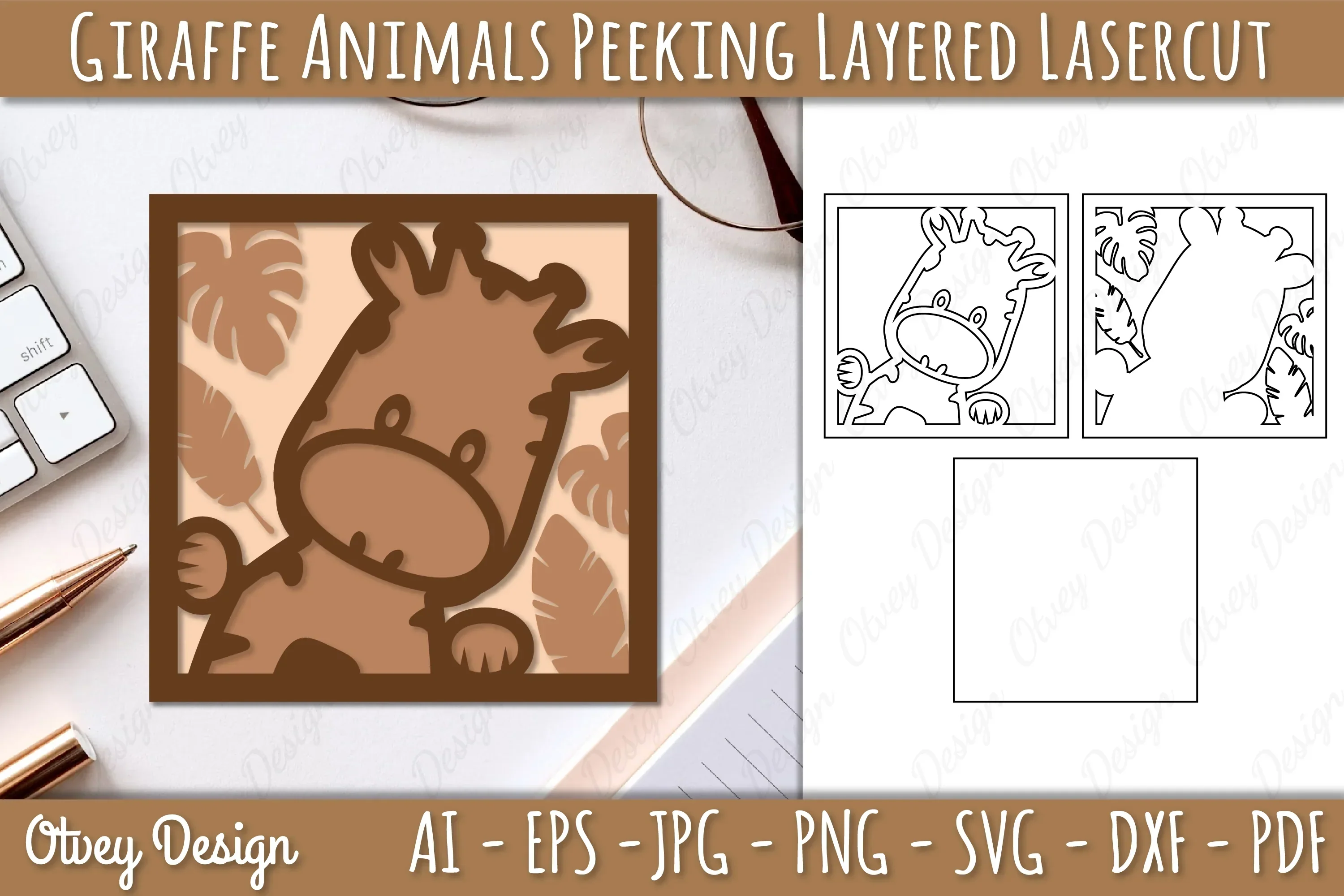 Animals Peeking Layered Lasercut SVG Bundle