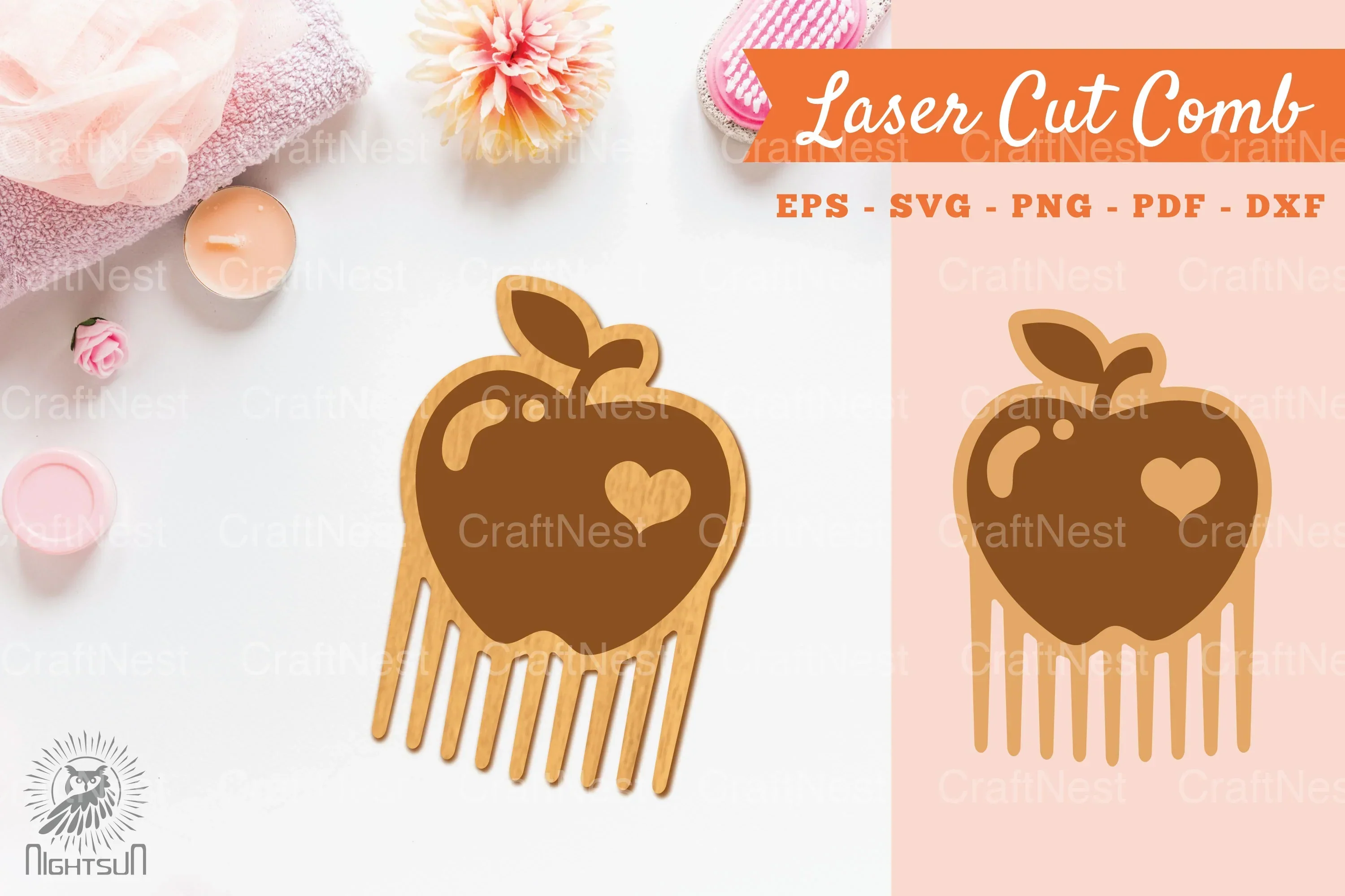 Apple Laser Cut Comb Clipart Bundle