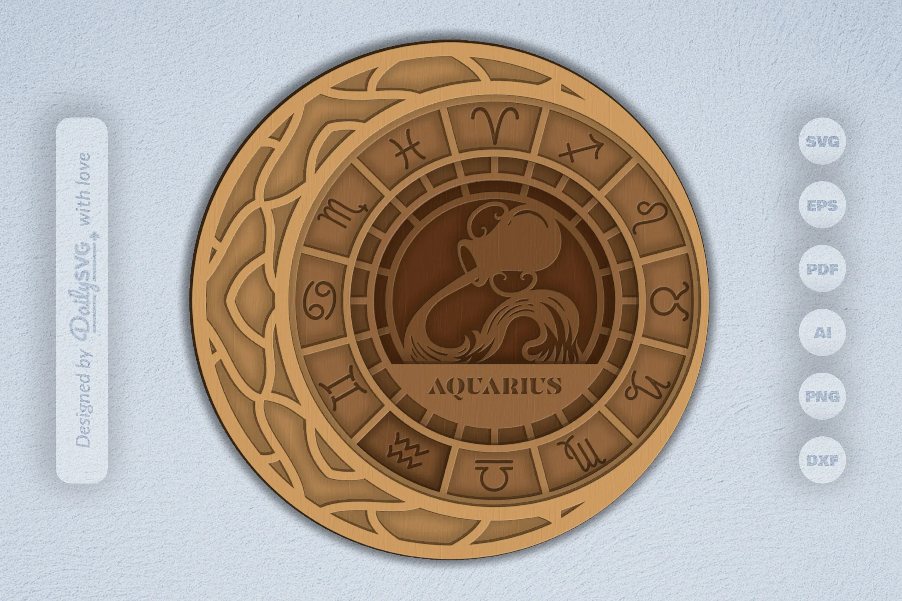 Aquarius Zodiac Laser Cut SVG Bundle