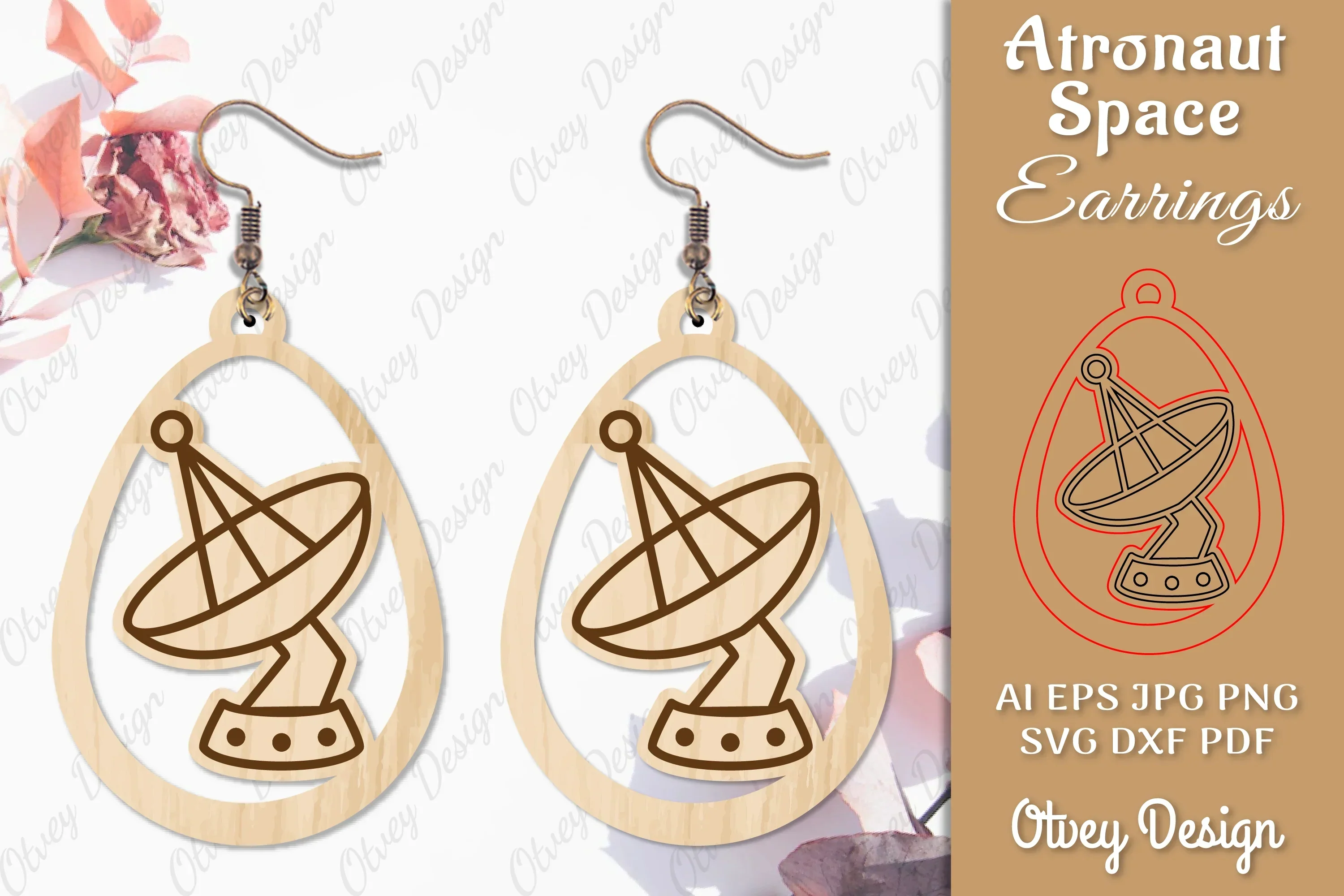 Astronaut Space Keychain Earring SVG Bundle