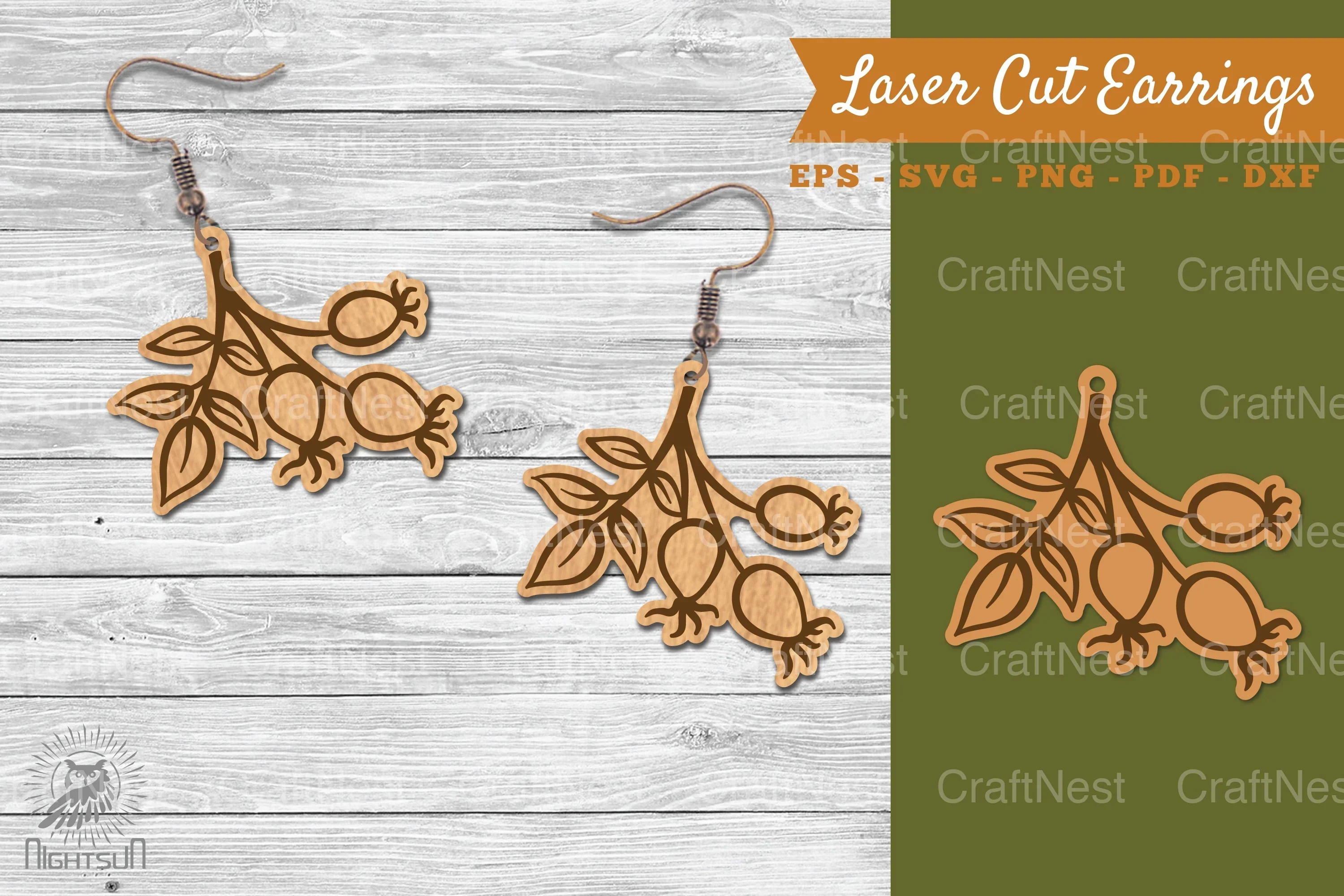 Autumn Leaves Laser Cut Earrings SVG Bundle