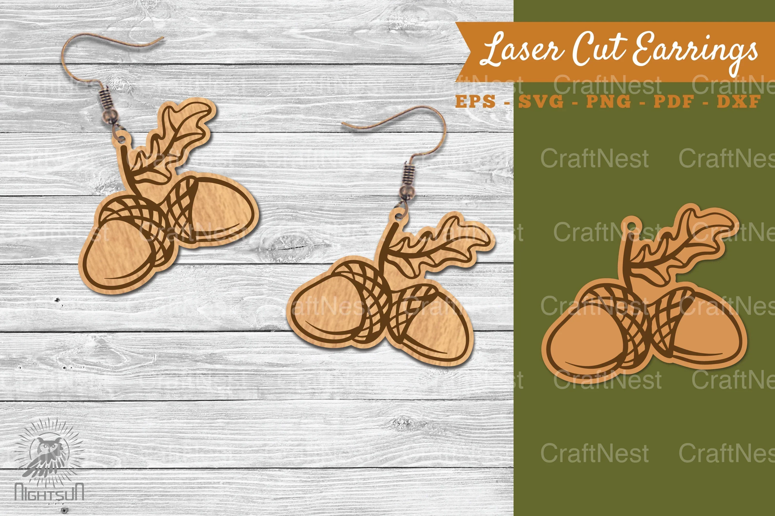 Autumn Leaves Laser Cut Earrings SVG Design Bundle