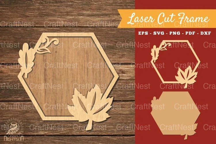 Autumn Leaves Laser Cut Frame SVG Bundle