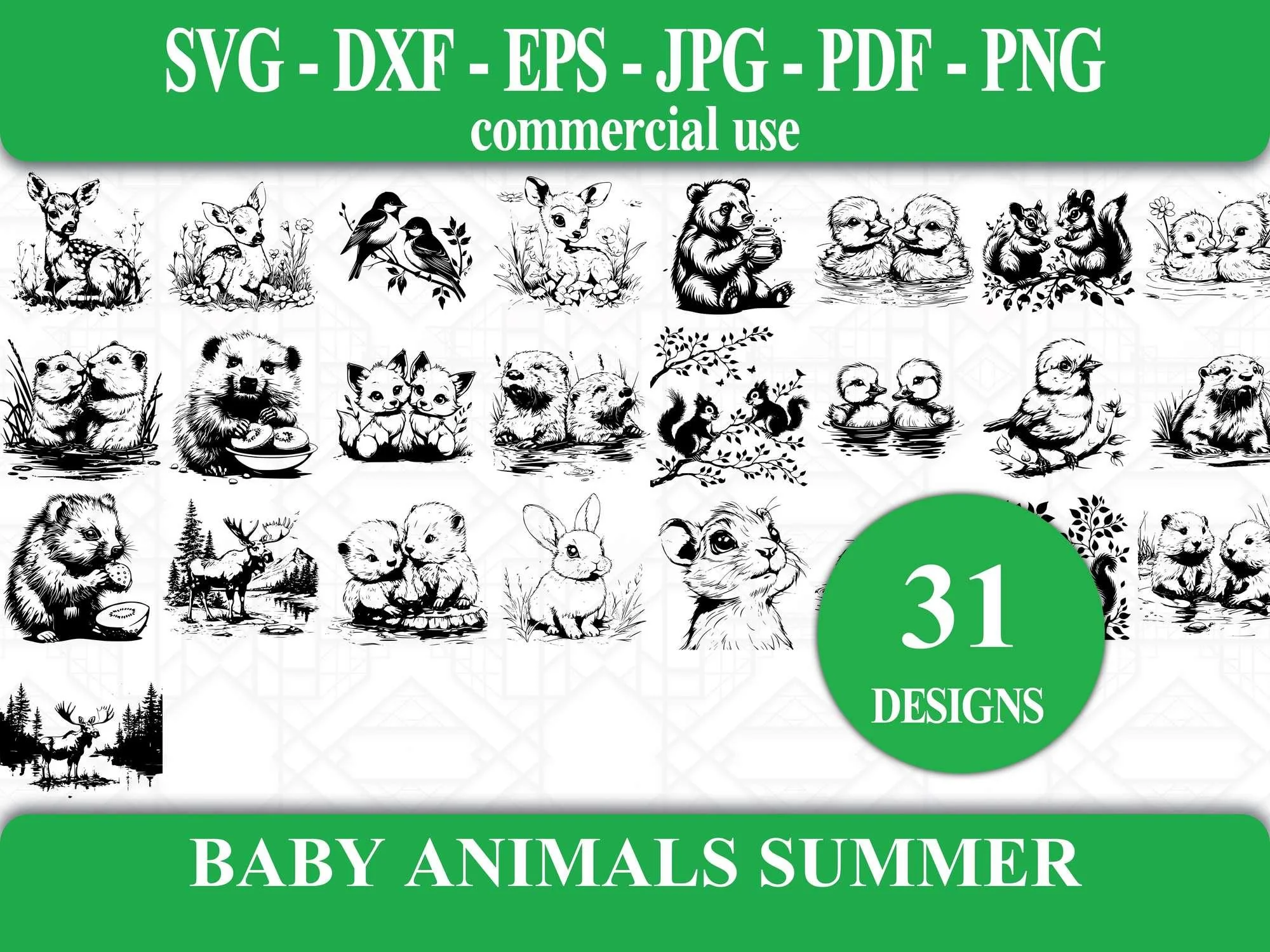 Baby Animals Summer SVG Bundle