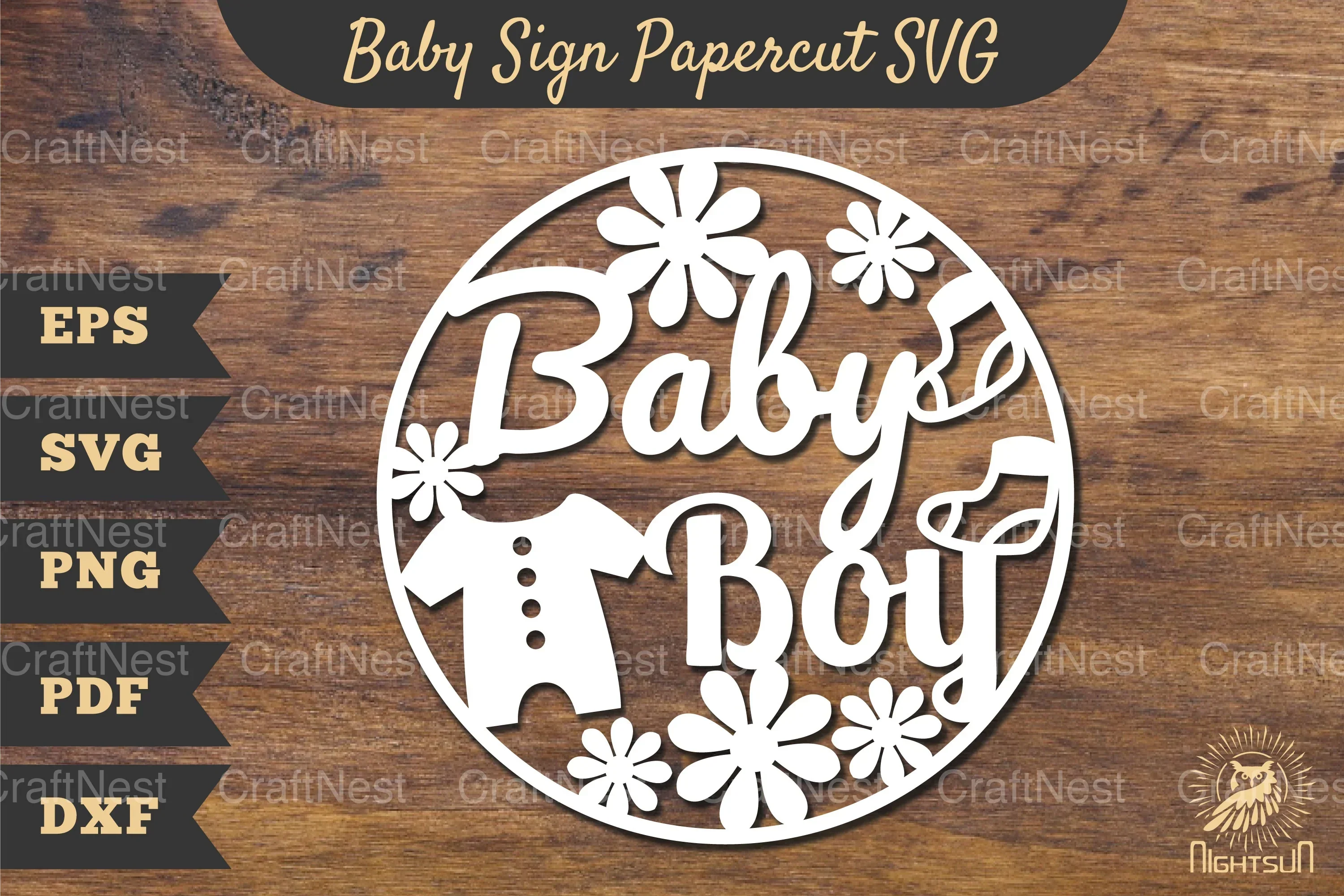 Baby Boy Papercut SVG Bundle
