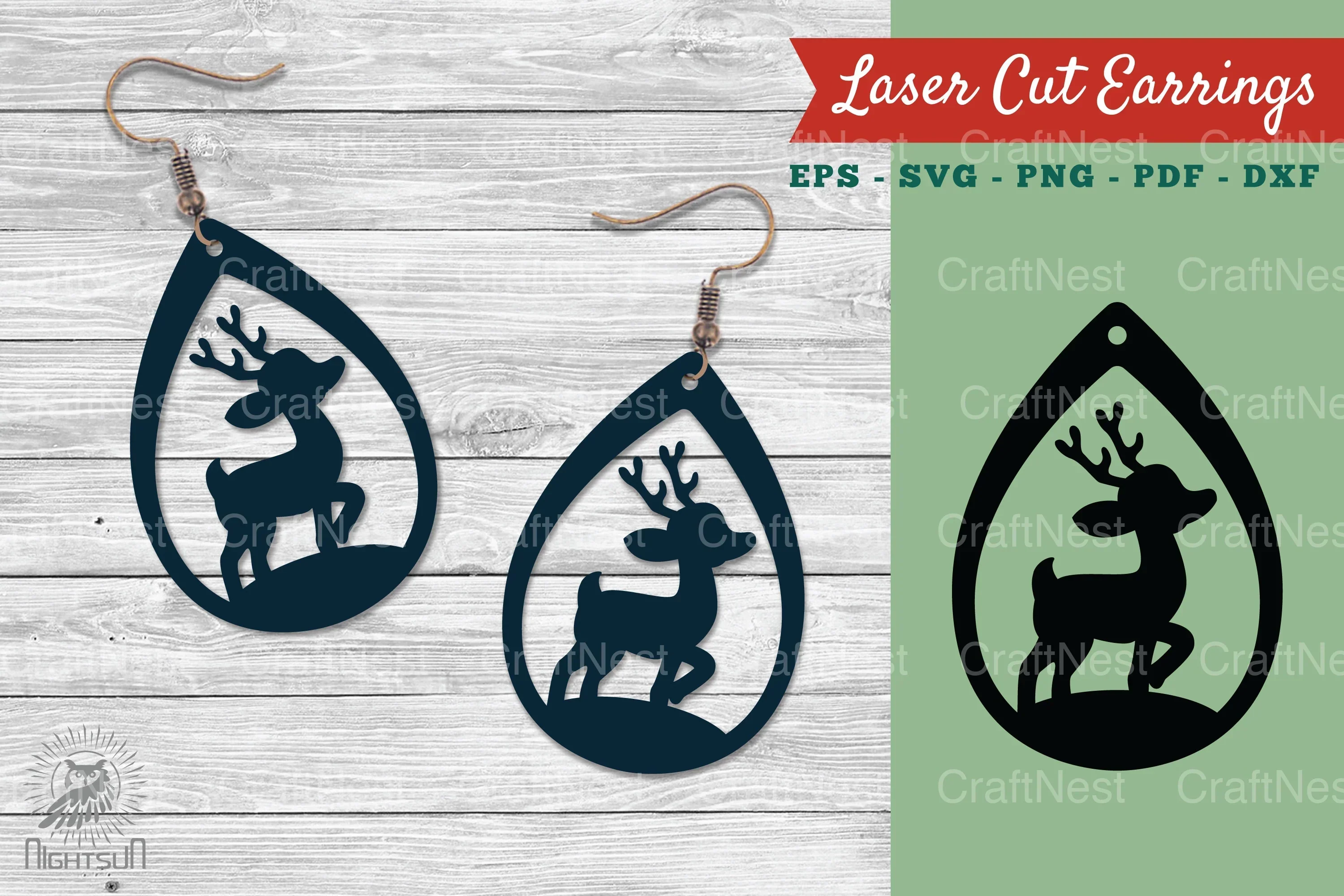 Baby Deer Earrings Design Clipart Bundle
