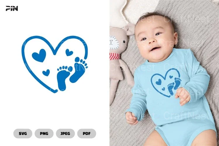 Baby Footprint Cute Baby SVG Bundle
