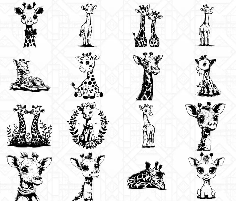 Baby Giraffes SVG Bundle - Image 4