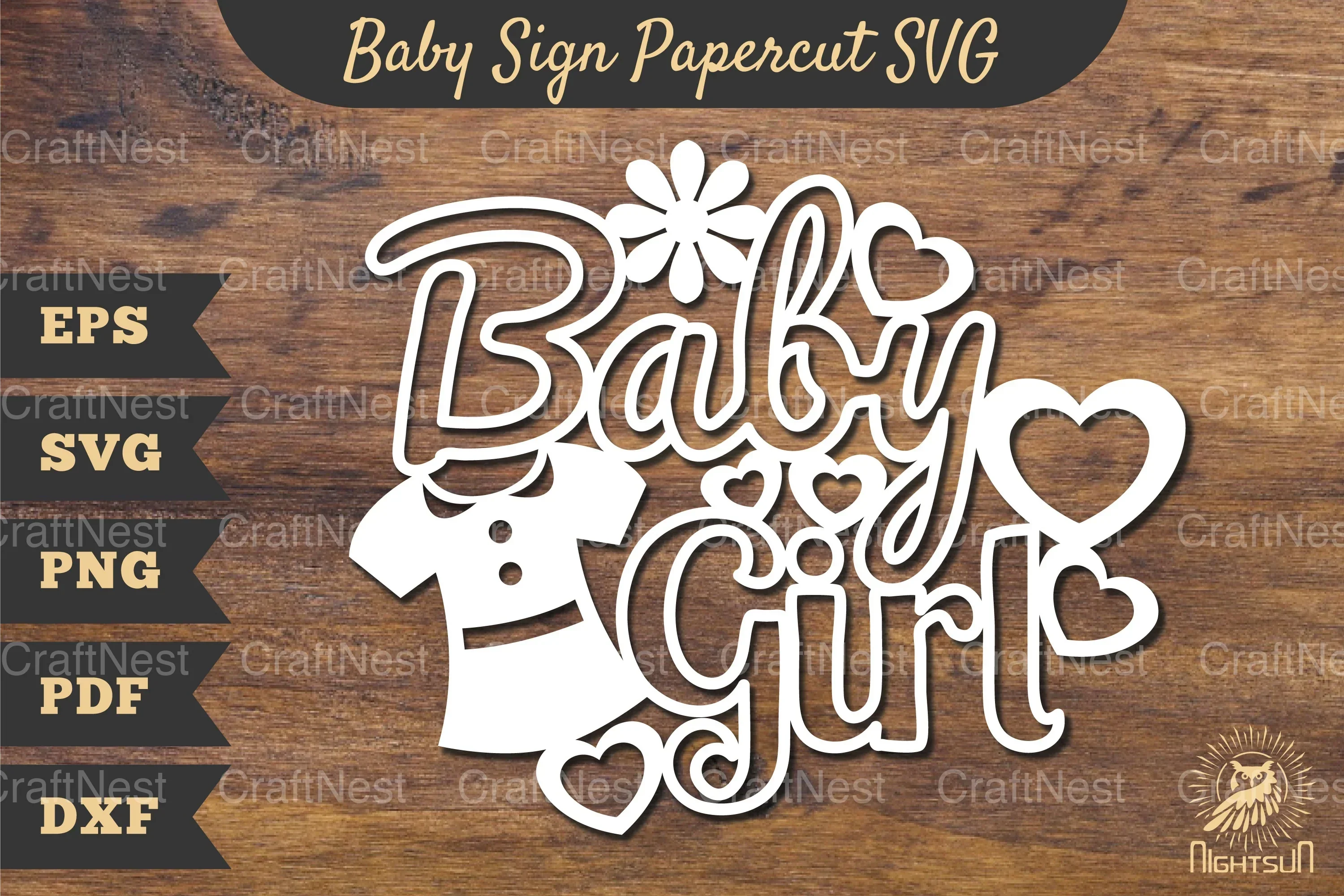 Baby Girl Papercut SVG Bundle