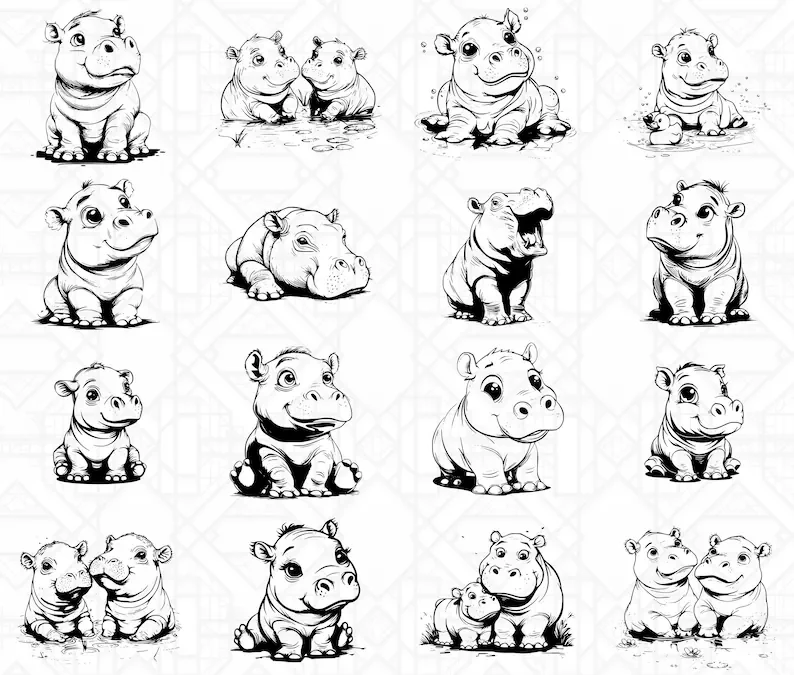 Baby Hippos SVG Bundle - Image 5