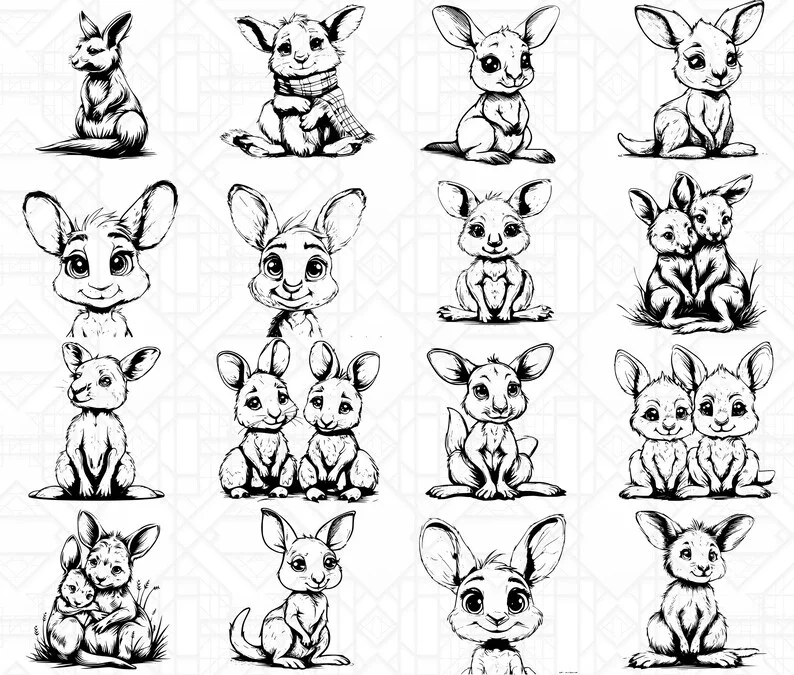 Baby Kangaroos SVG Bundle - Image 3