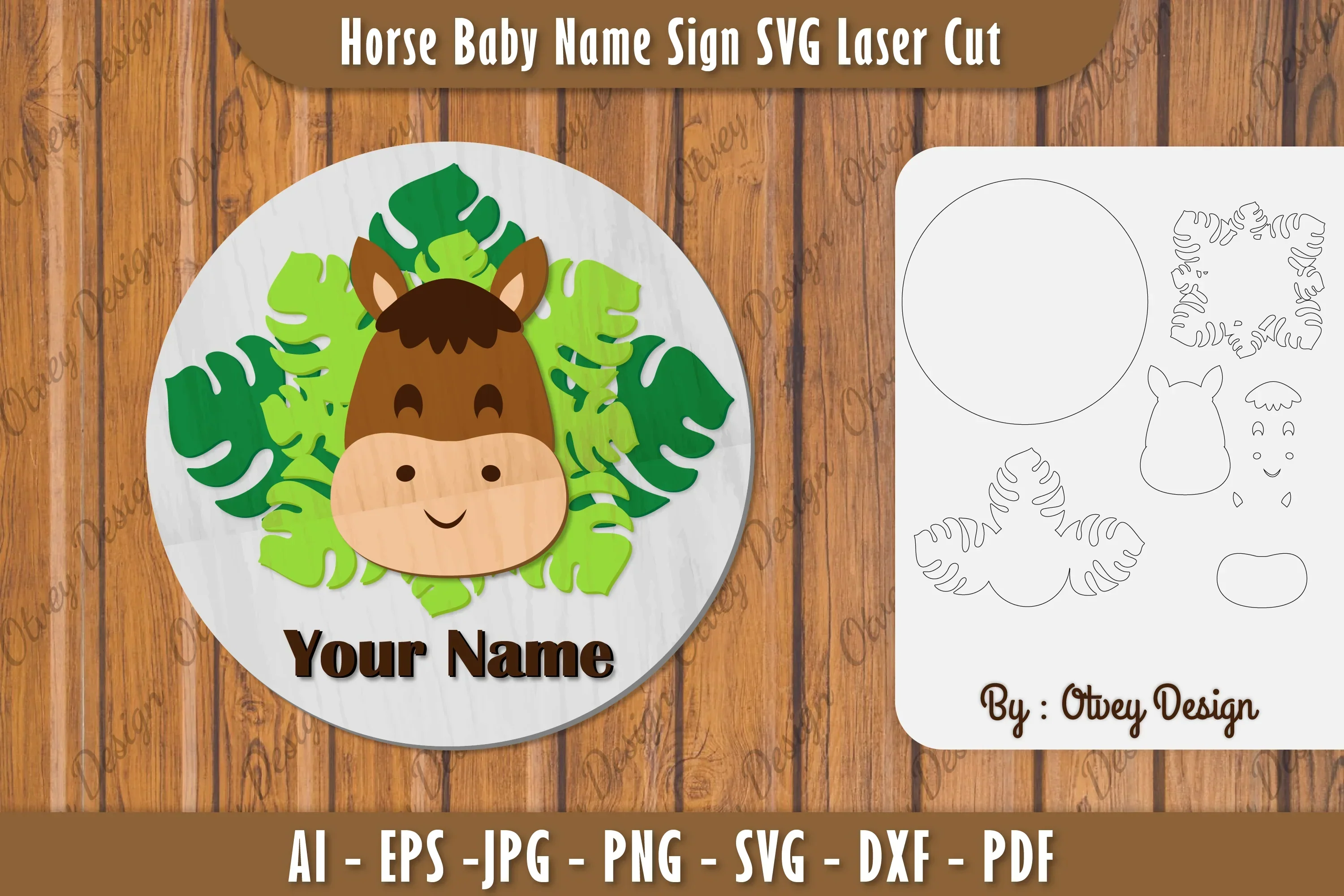 Baby Name Sign SVG Laser Cut Bundle
