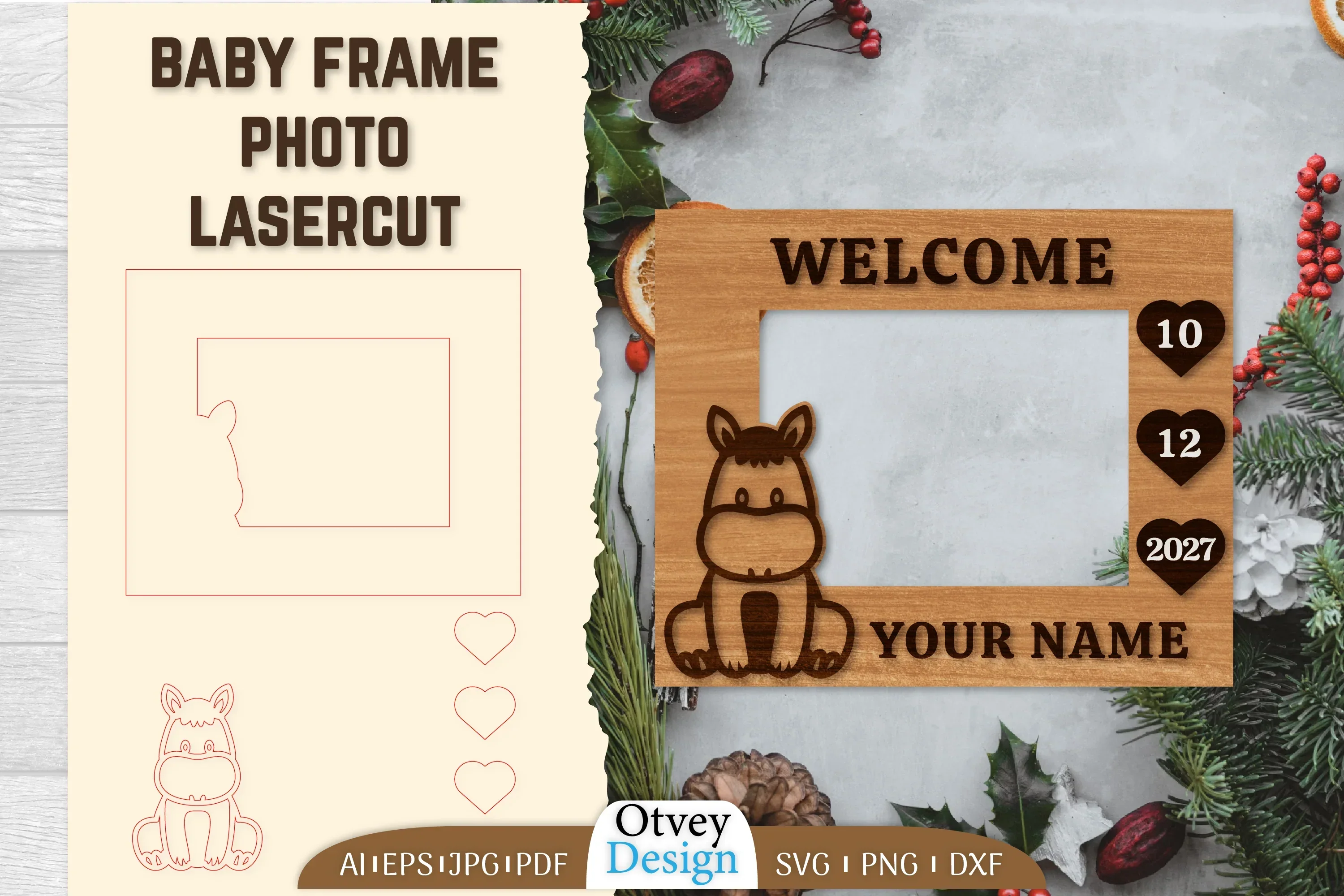 Baby Newborn Photo Frame SVG Bundle