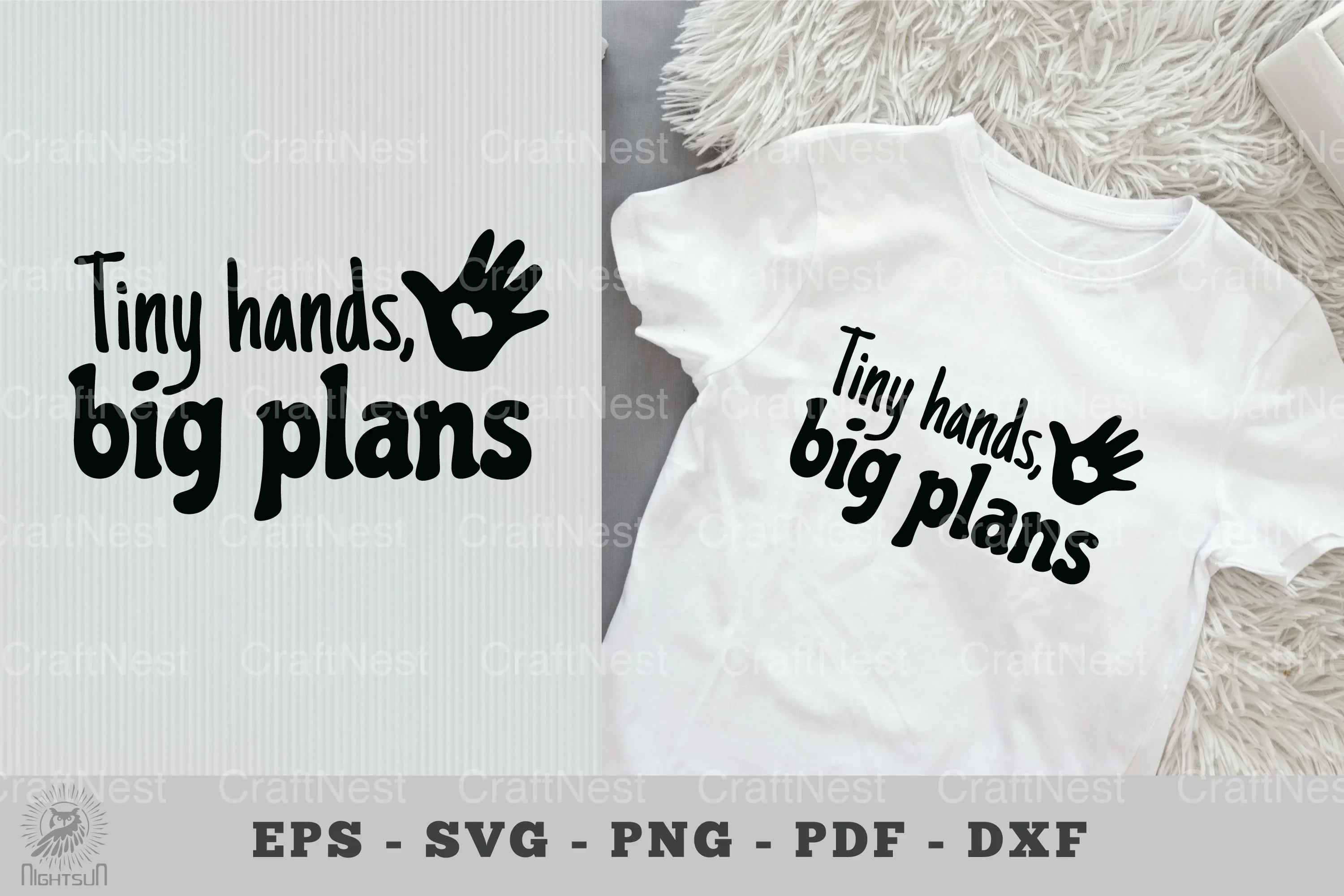 Baby Quotes SVG: Tiny Hands, Big Plans Clipart Bundle
