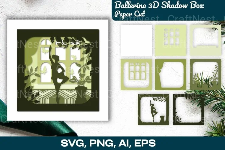 Ballerina 3D Shadow Box Cut SVG Bundle