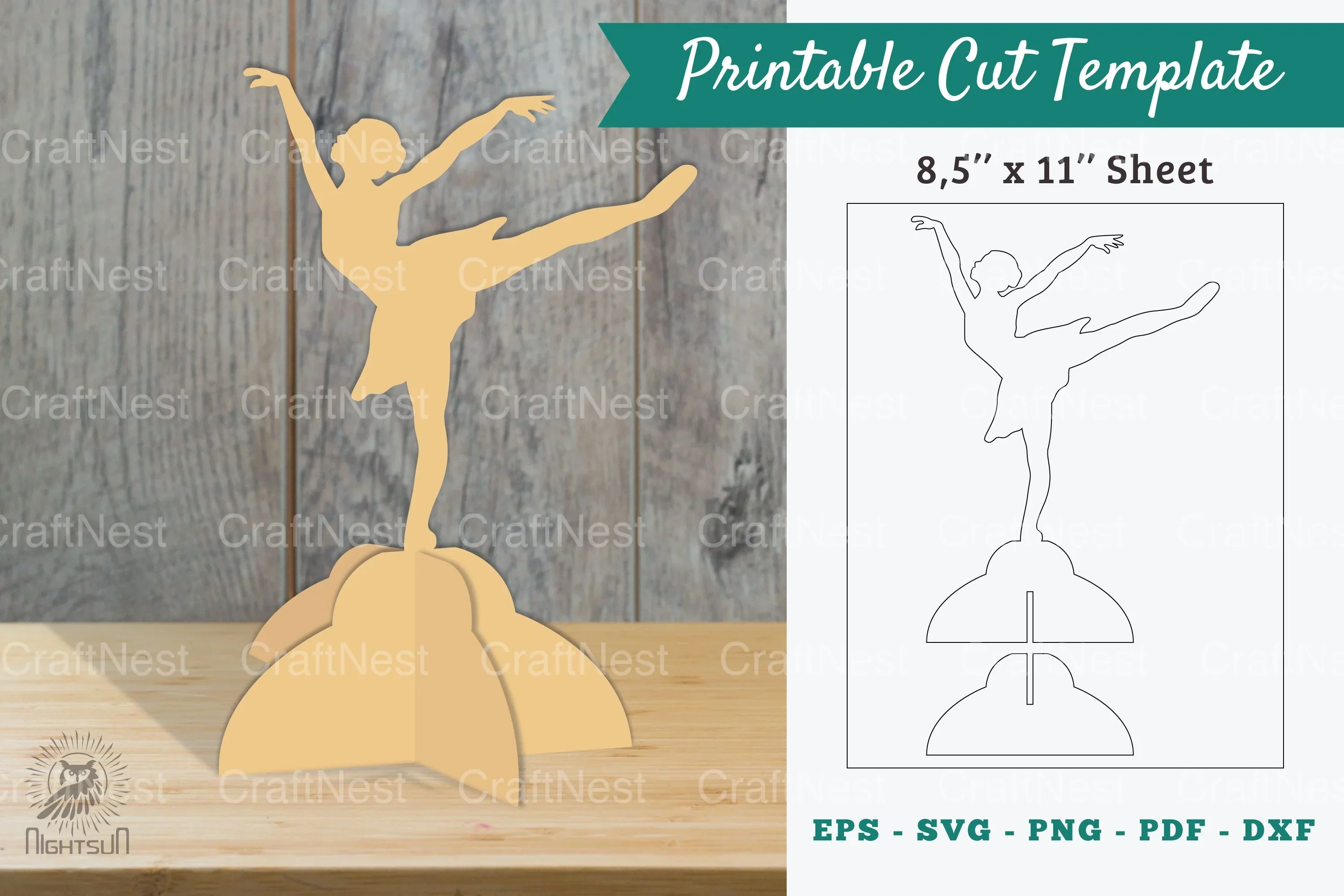 Ballet Dance Printable Cut Template Clipart Bundle