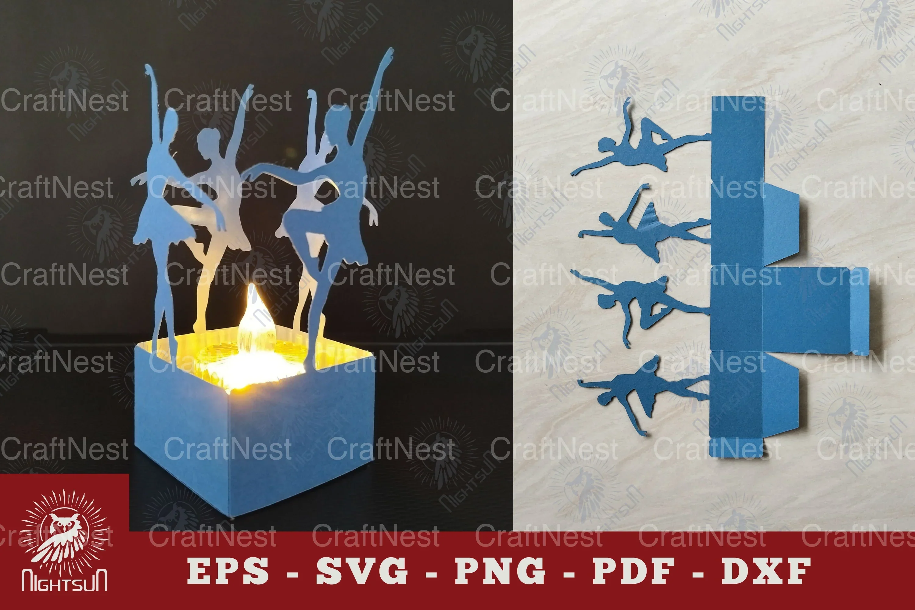 Ballet Dancer Papercut Lantern Clipart Bundle