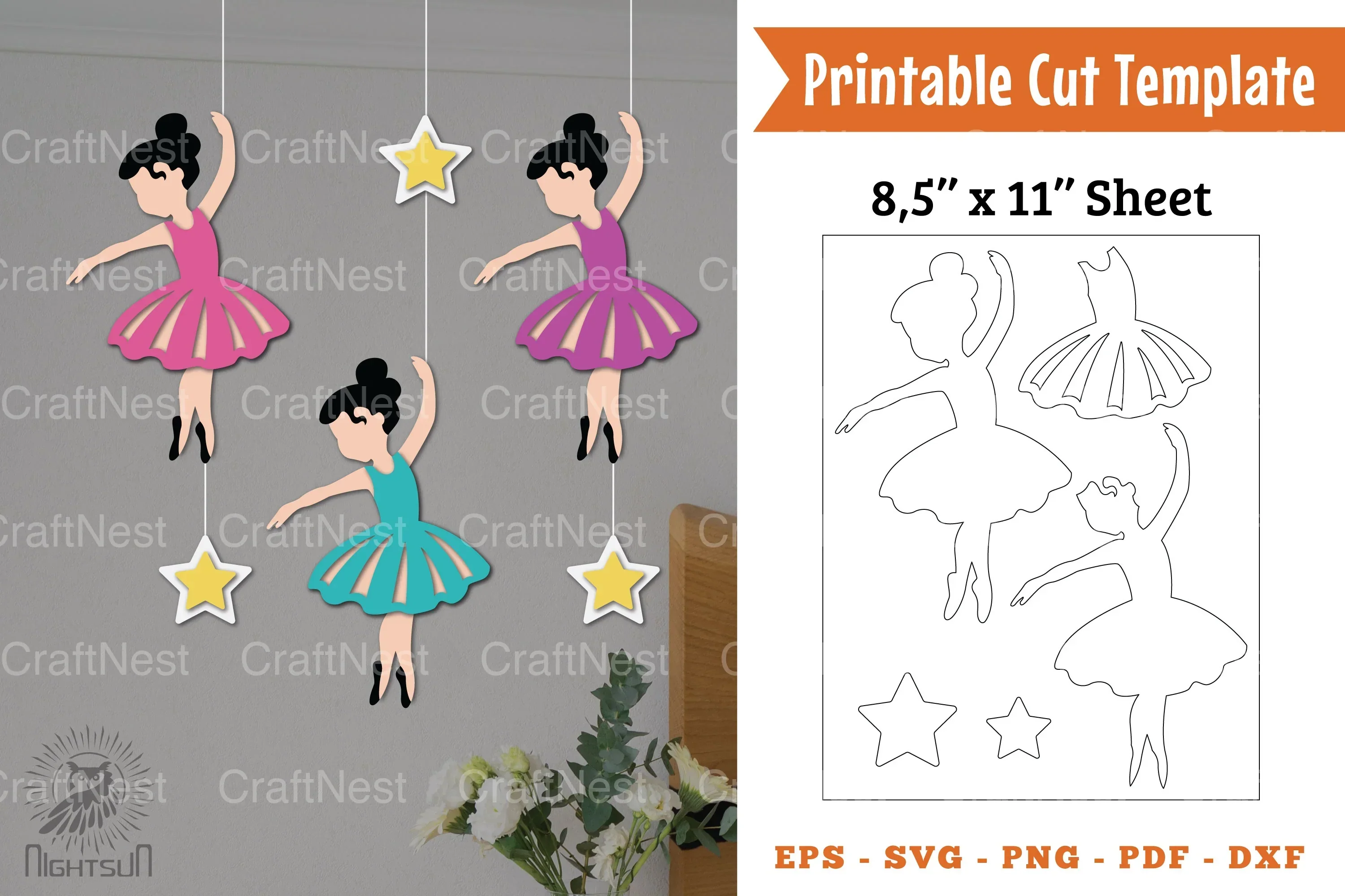 Ballet Dancer Papercut SVG Bundle