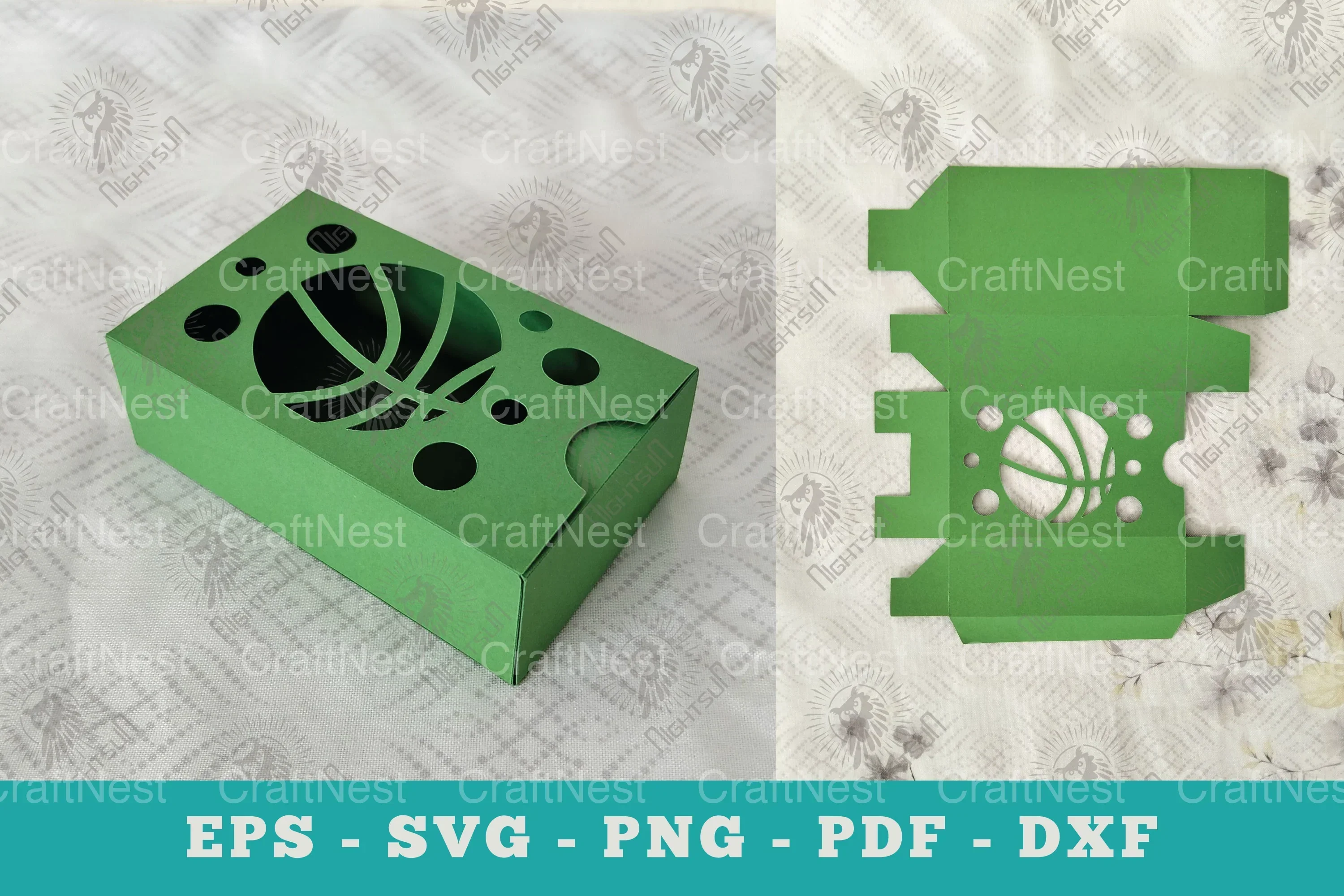 Basketball Gift Box Papercut Craft Clipart Bundle
