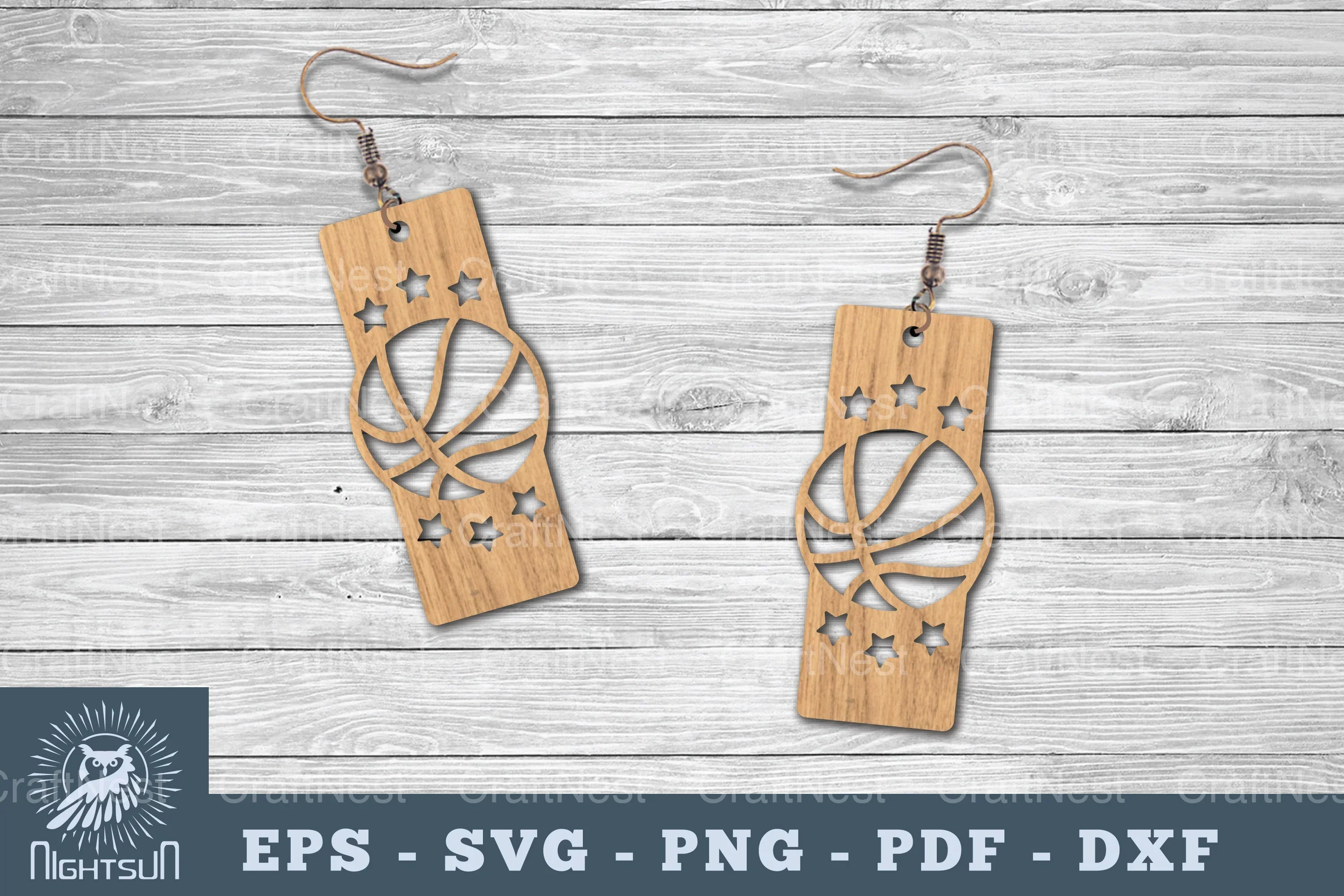 Basketball Laser Cut Earrings SVG Bundle