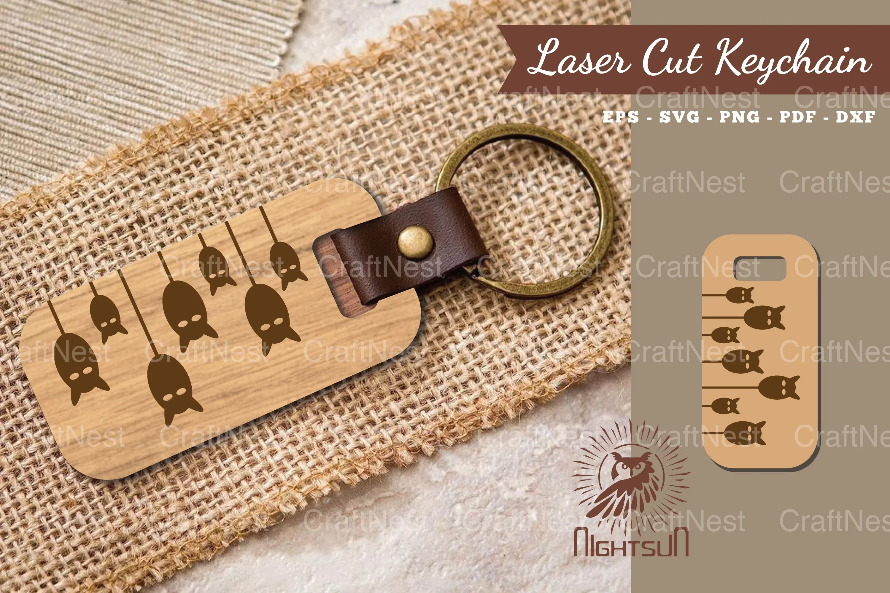 Bat Laser Cut Keychain Design Bundle