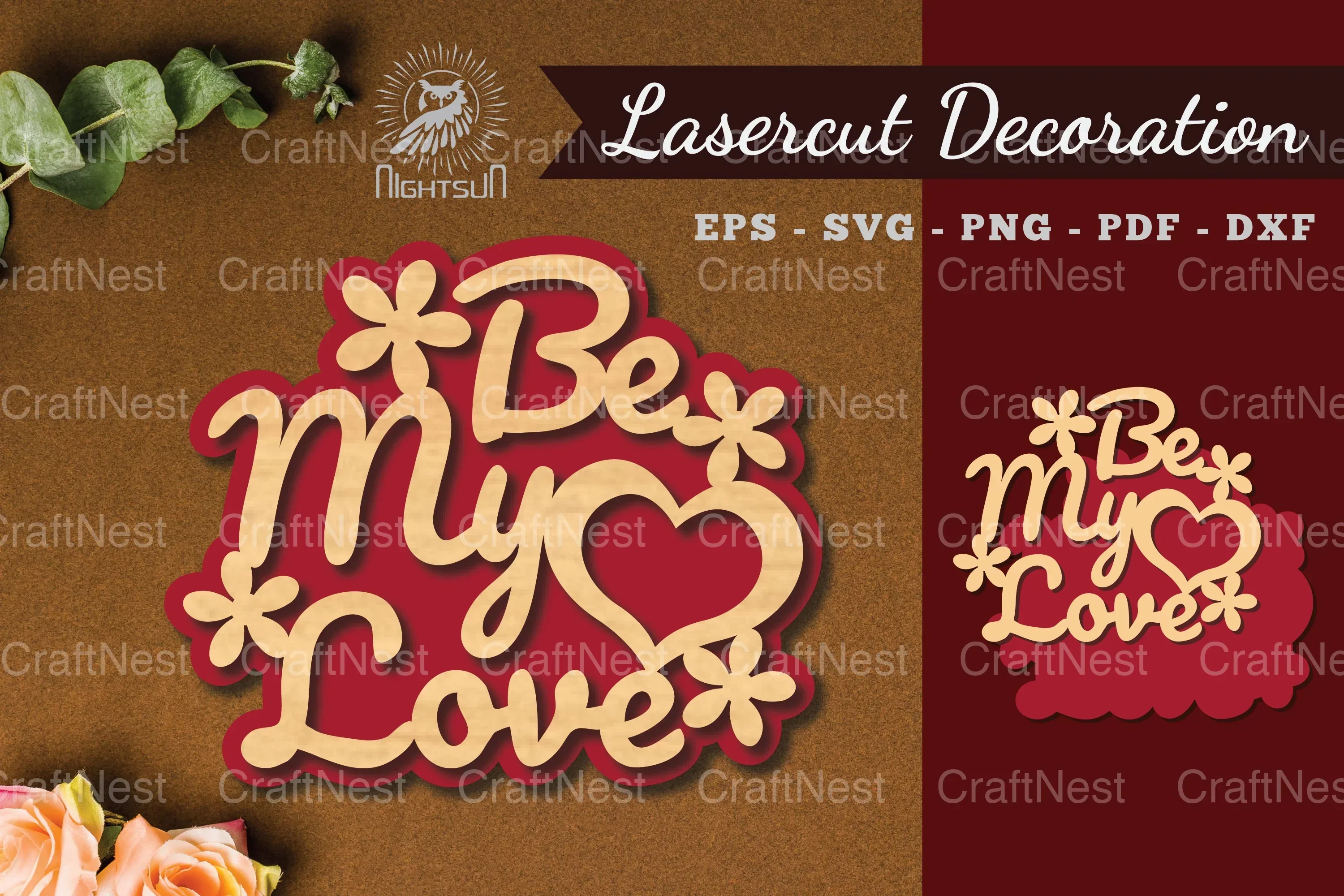 Be My Love Laser Cut Decoration Clipart Bundle