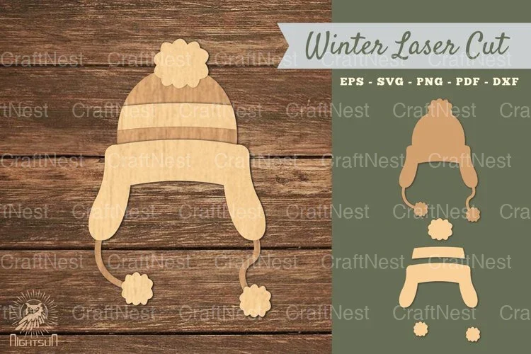 Beanie Laser Cut Decoration Clipart Bundle