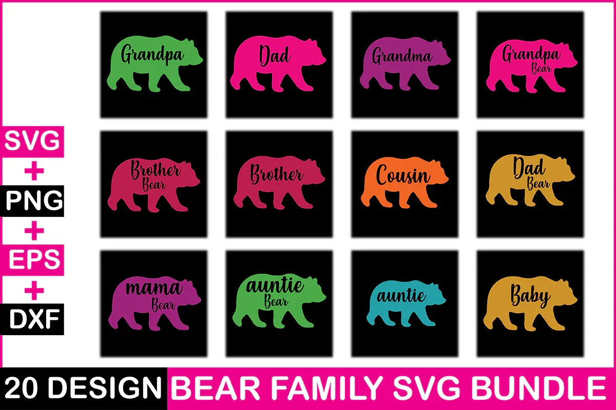 Bear Family SVG Bundle - Image 2
