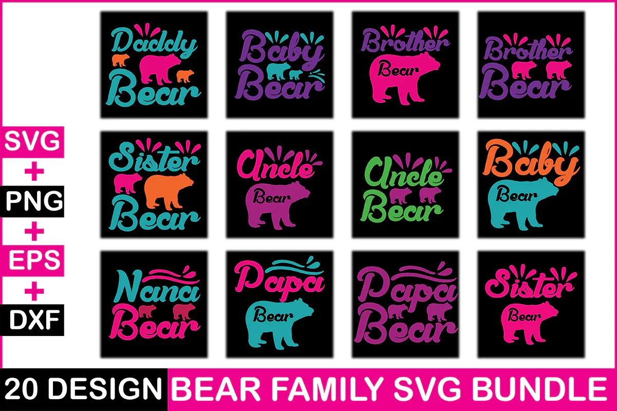 Bear Family SVG Bundle - Image 2