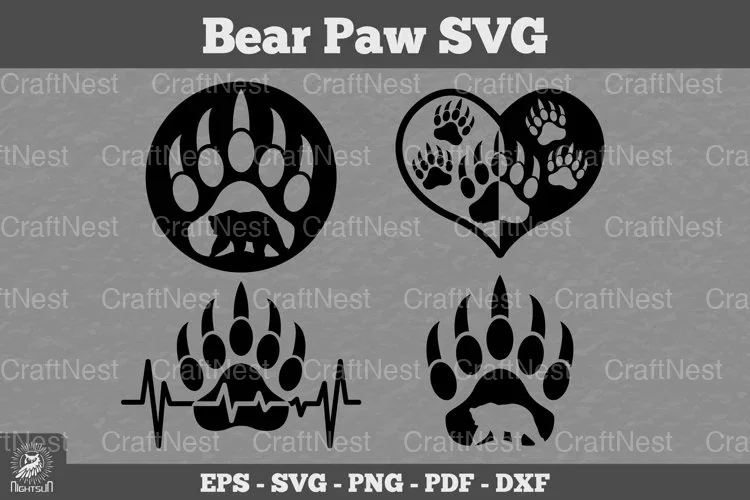 Bear Paw Animal Clipart Bundle