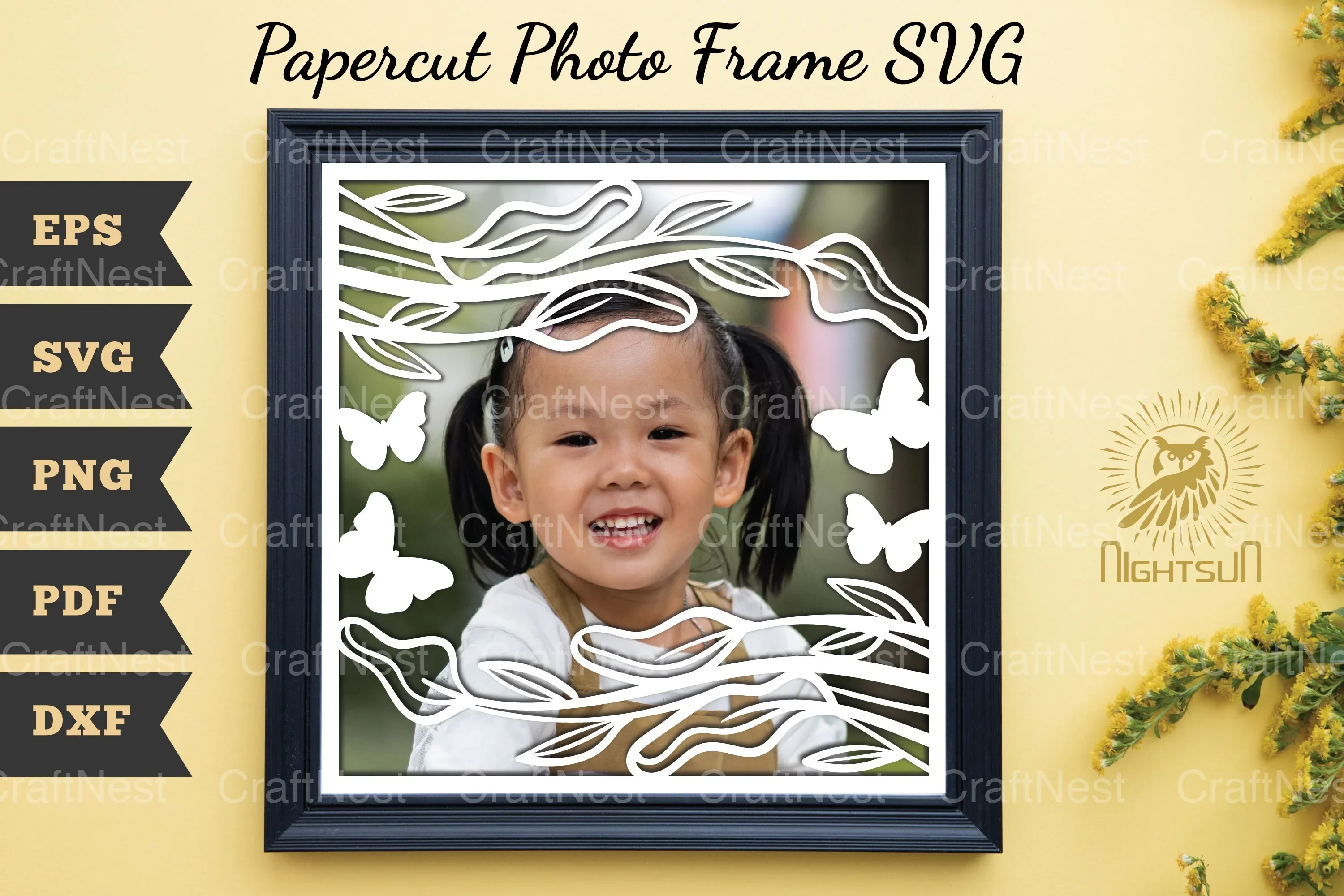 Beautiful Floral Photo Frame Papercut SVG Bundle