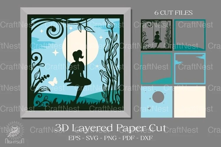 Beautiful Girl 3D Paper Cut Clipart Bundle