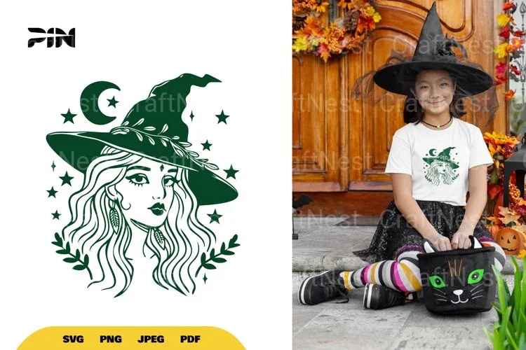 Beautiful Witch Halloween SVG Bundle