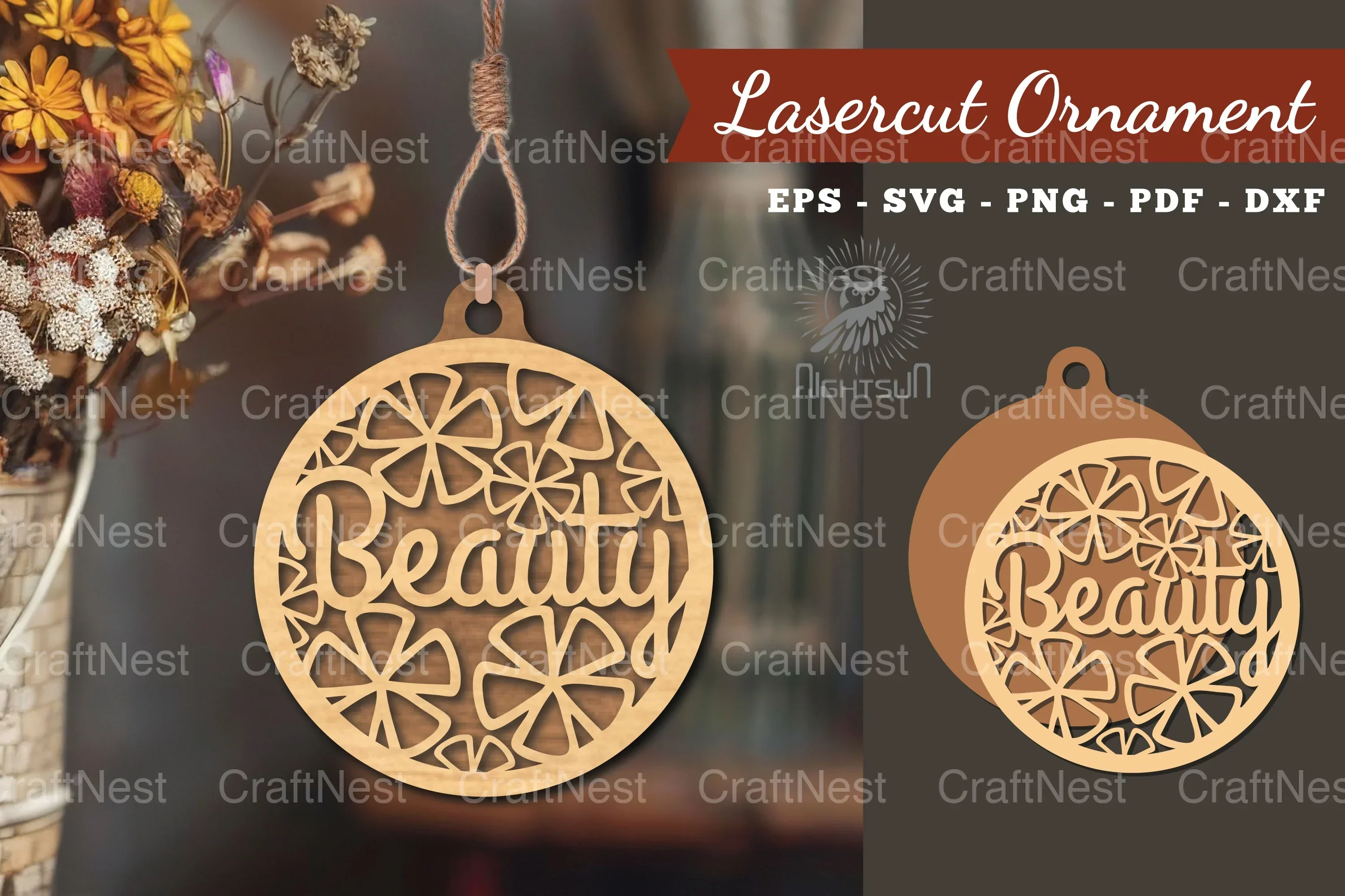 Beauty Laser Cut Ornament Clipart Bundle