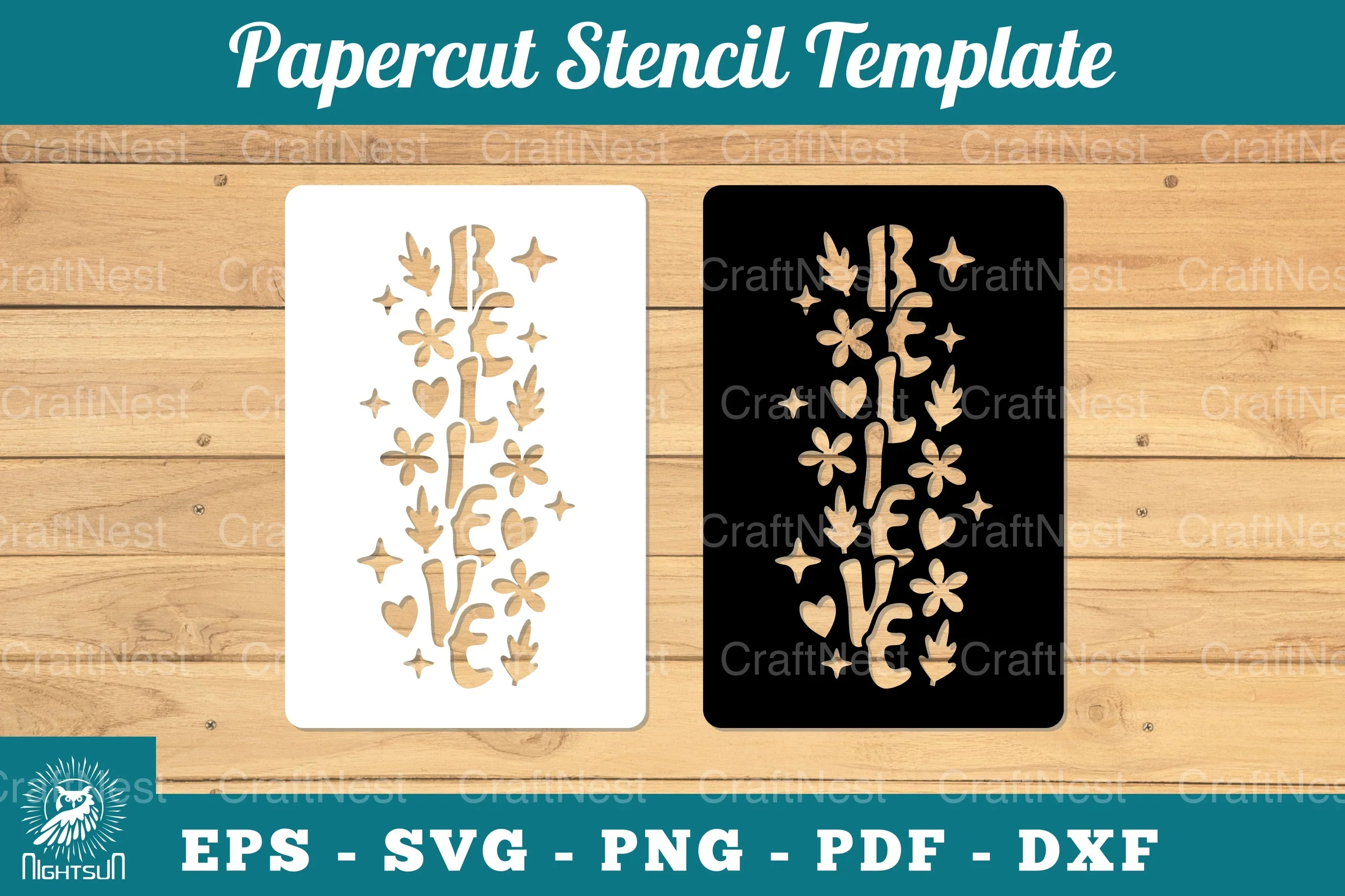 Believe Papercut Stencil SVG Bundle