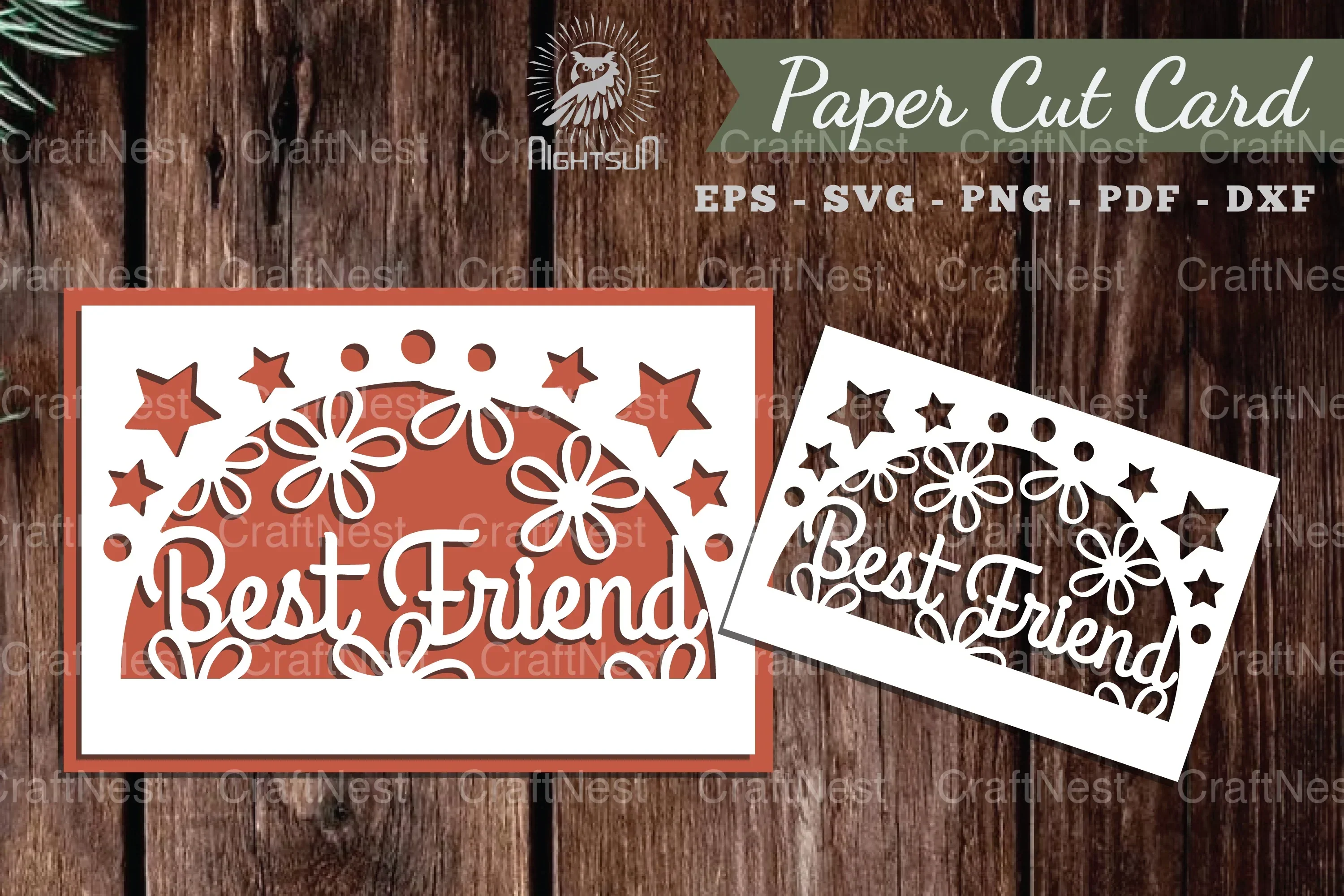 Best Friend Papercut Card Design Bundle