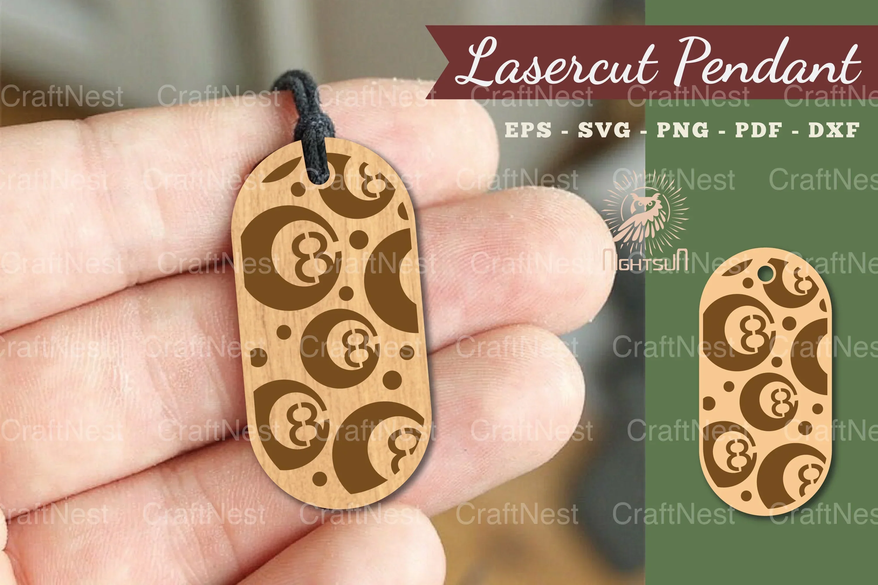 Billiard Lasercut Pendant Design Bundle