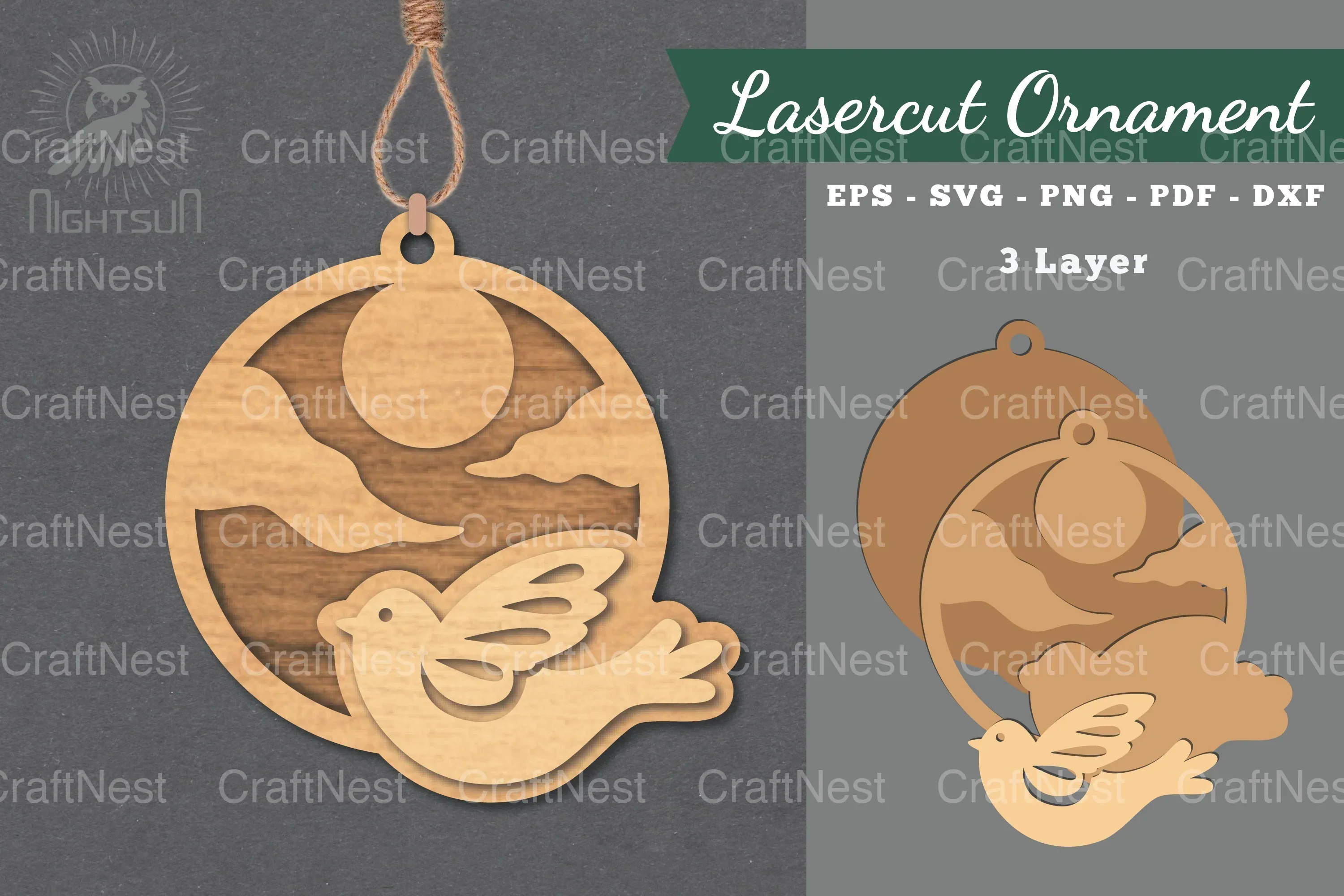 Bird Laser Cut Ornament Design Bundle