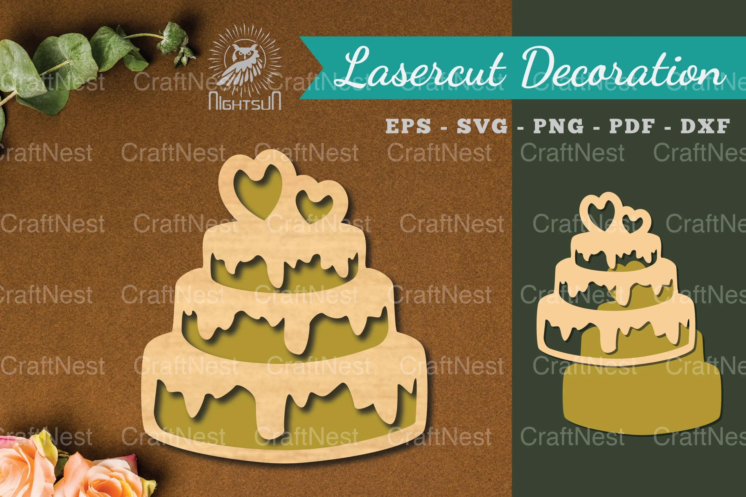 Birthday Cake Laser Cut Decoration Clipart Bundle