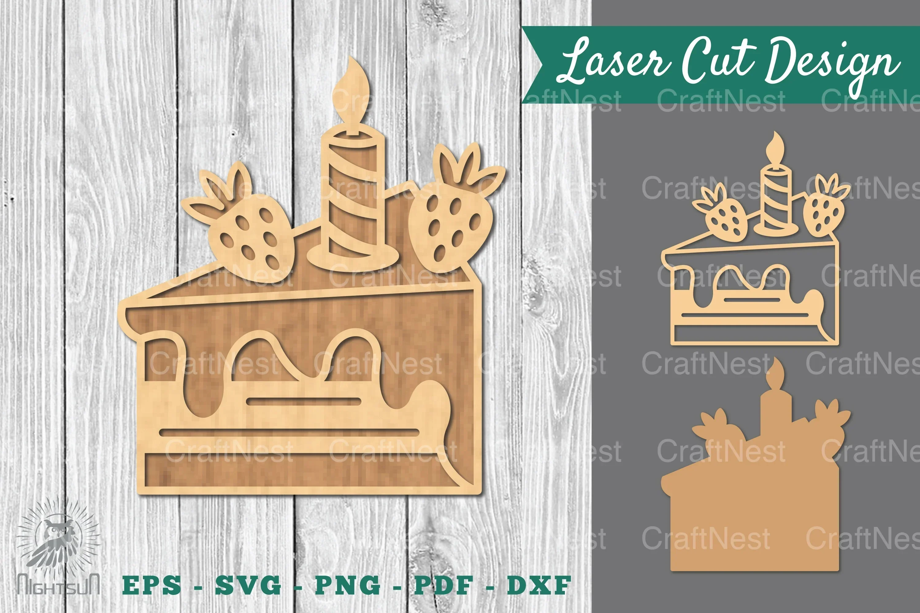 Birthday Cake Laser Cut Decoration Clipart Bundle