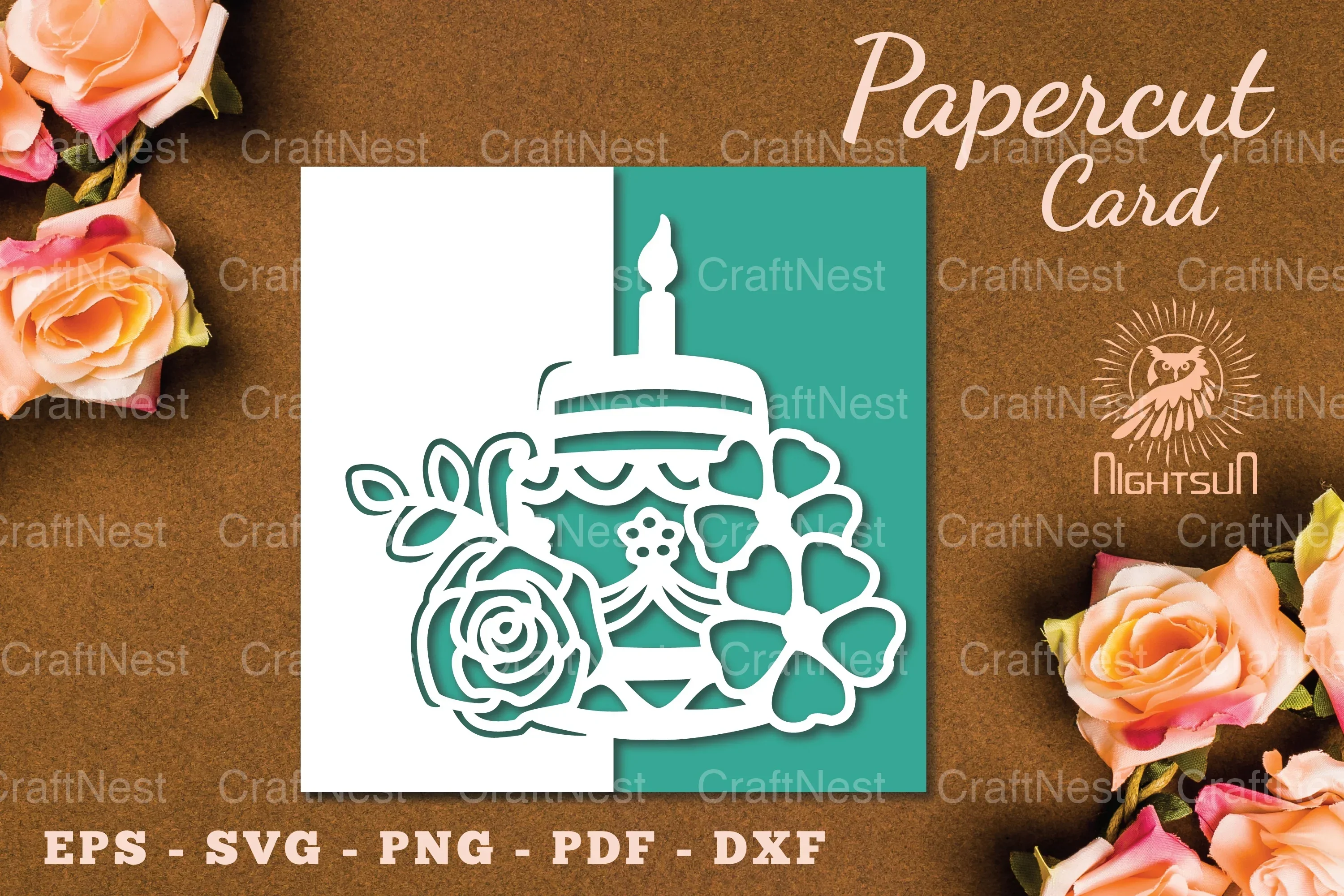 Birthday Cake Papercut Card SVG Bundle