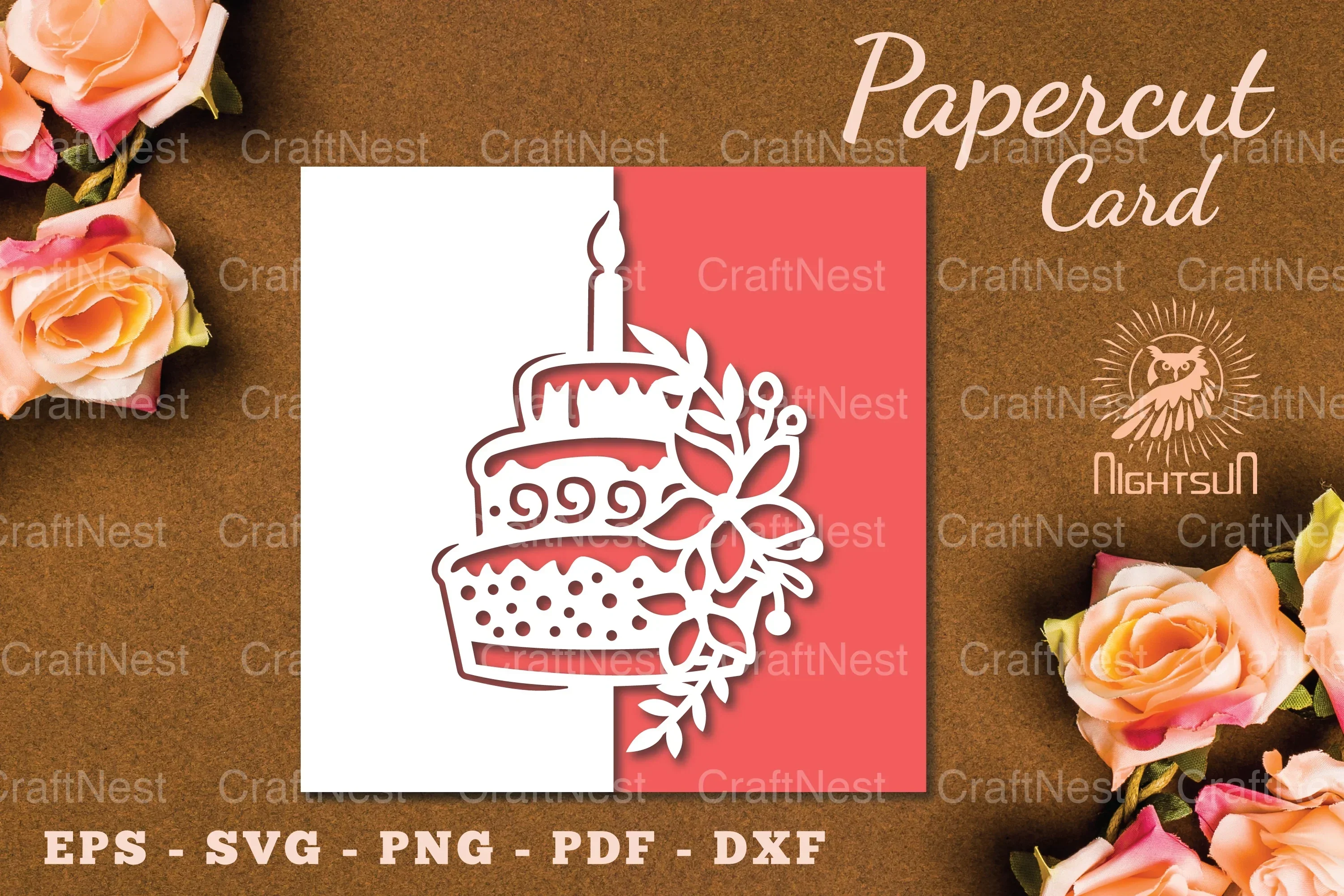 Birthday Cake Papercut Card SVG Bundle