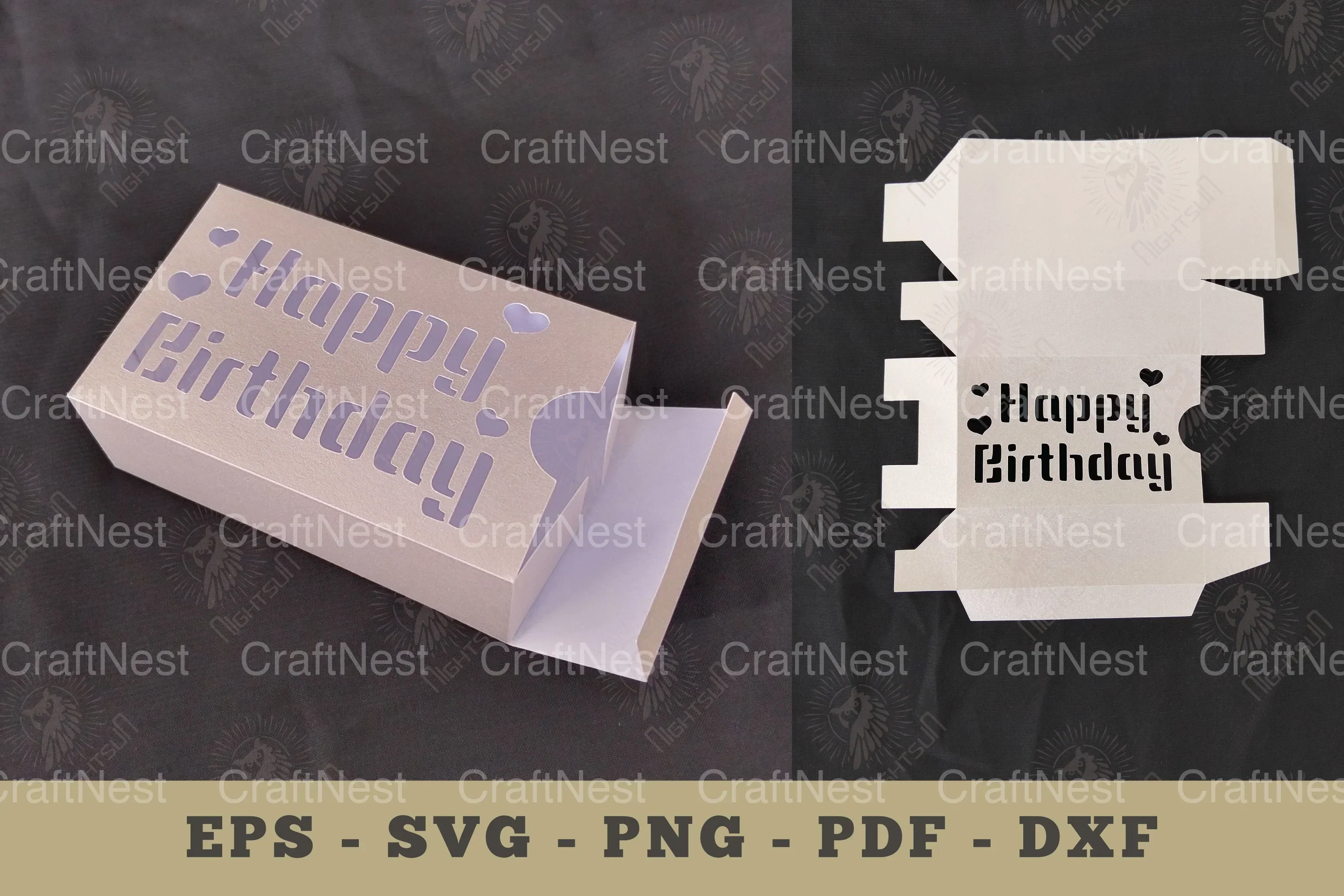 Birthday Gift Box Papercut Craft Bundle
