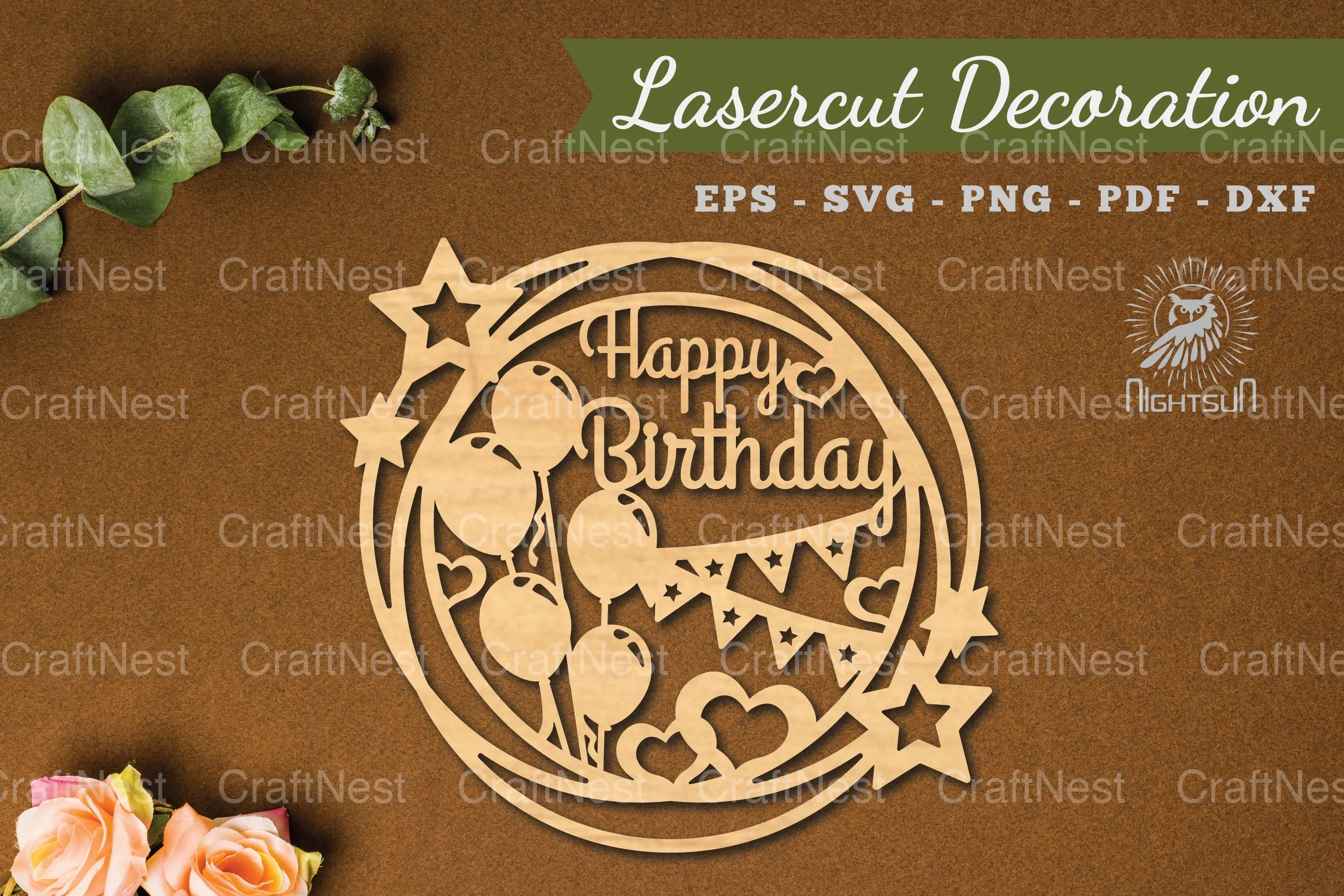 Birthday Laser Cut Decoration SVG Bundle